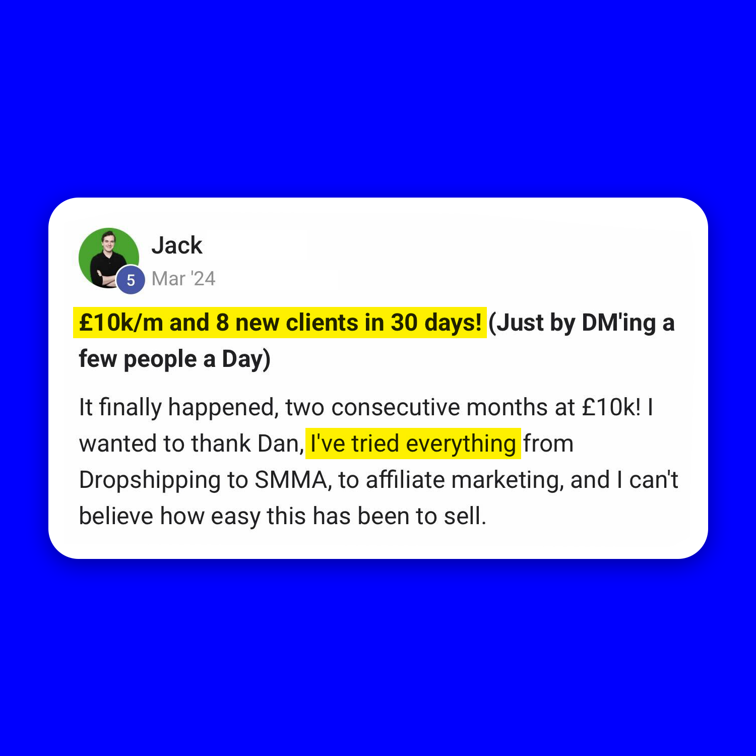 Dan Wardrope Facebook ad