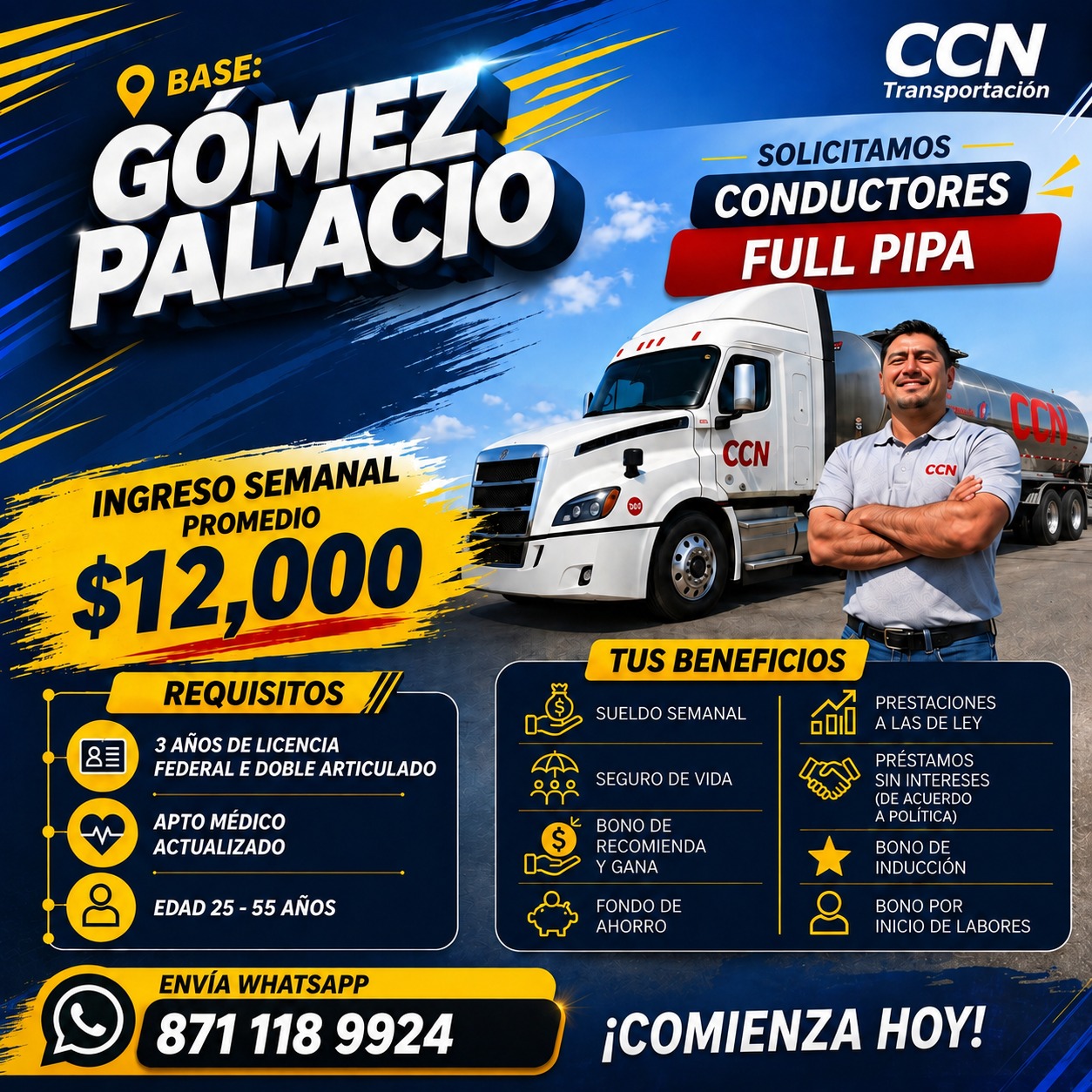 CCN Transportación Facebook ad: ¡Únete al equipo!