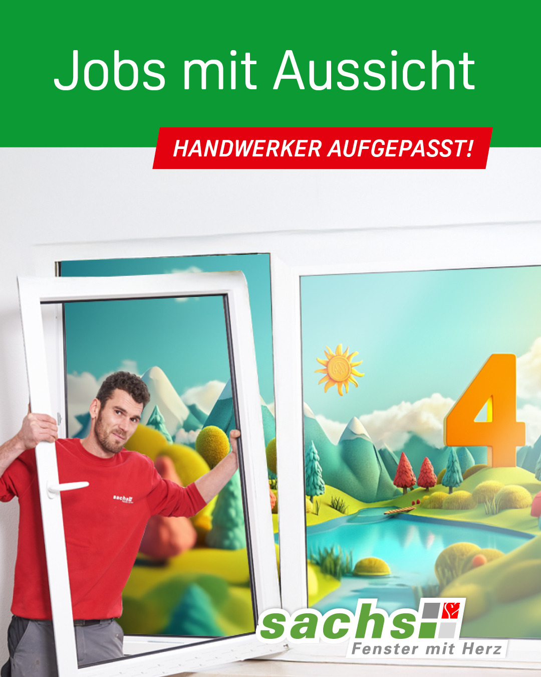 Sachs Fenster Facebook ad: Münchner Monteure gesucht!