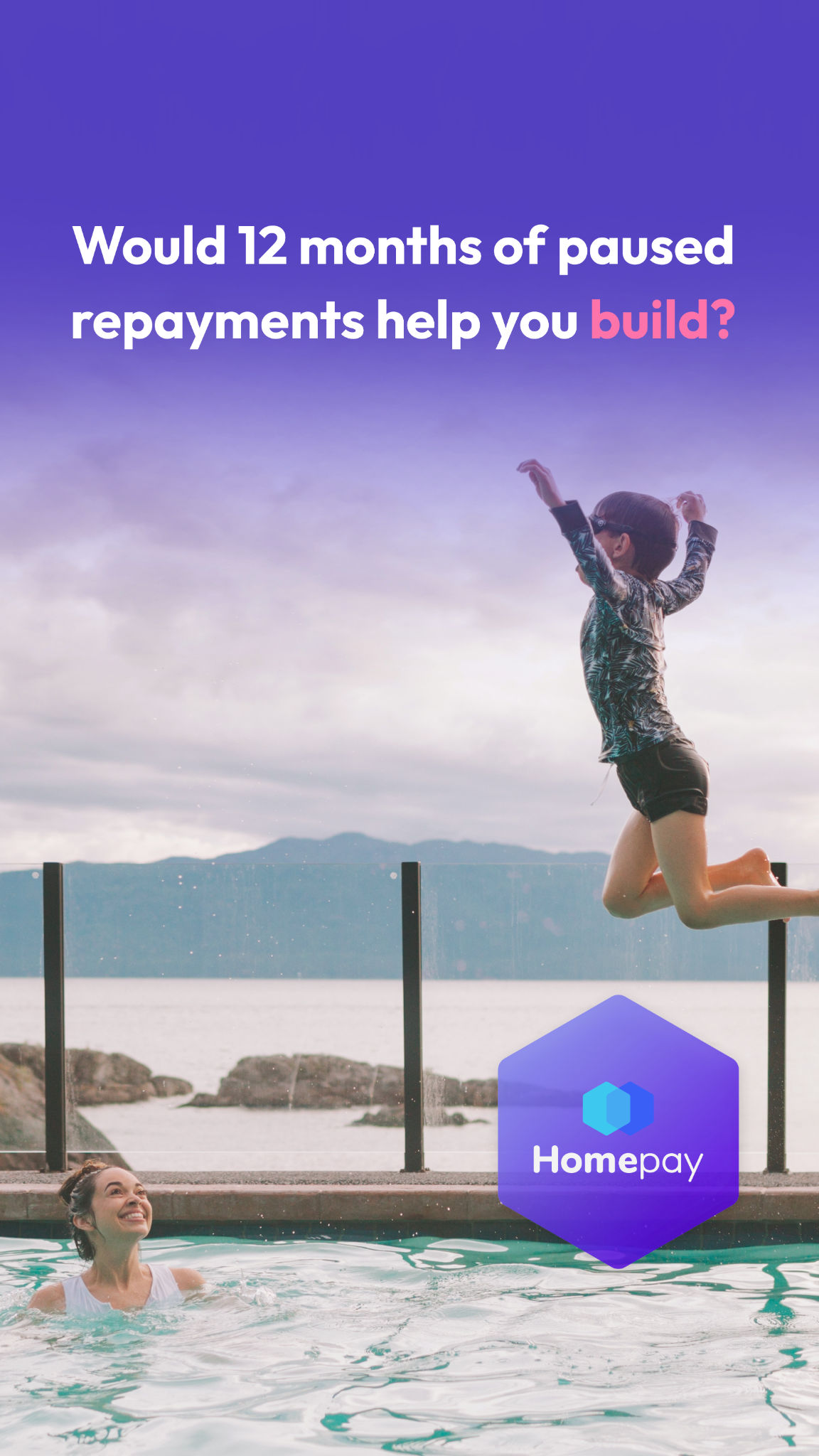 Homepay Facebook ad: Build now, Pay later