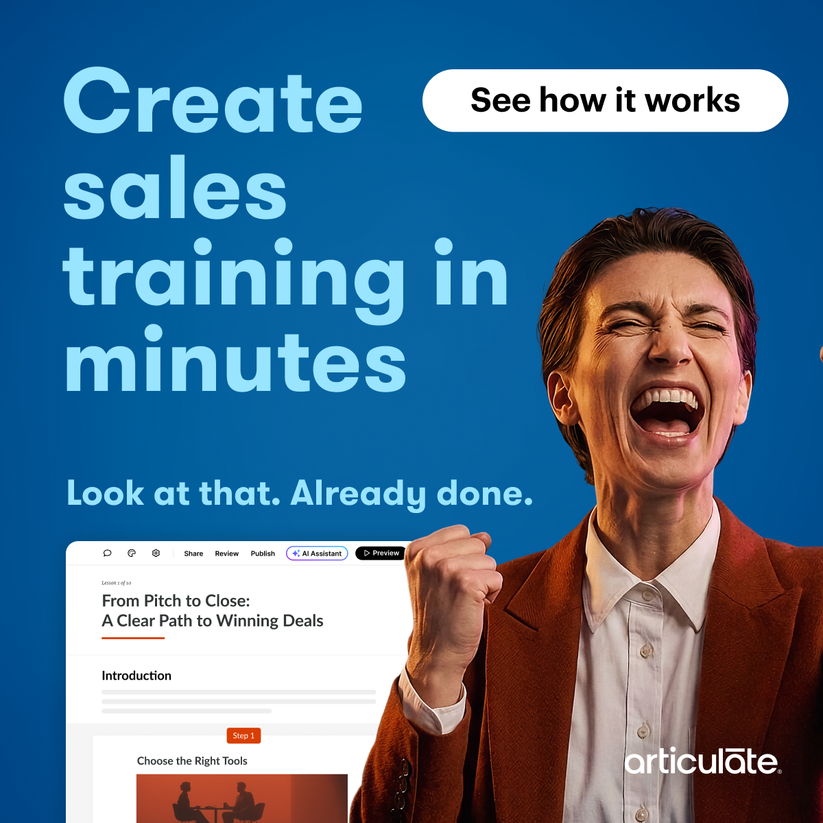 Articulate Facebook ad