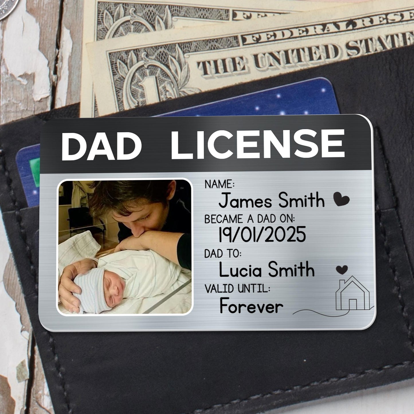 Finsift Facebook ad: Became A Dad On Personalized Wallet Card