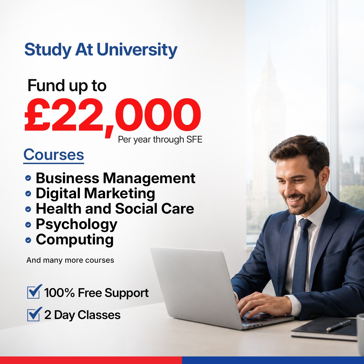 Brit Bright Education Facebook ad: 100% Free Services