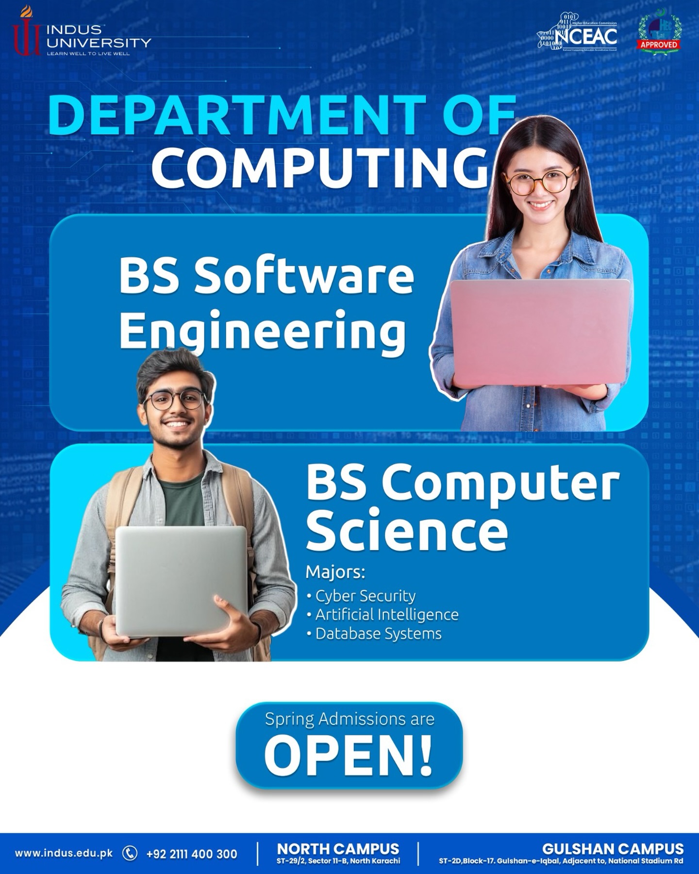 Indus University Facebook ad: Code the future.