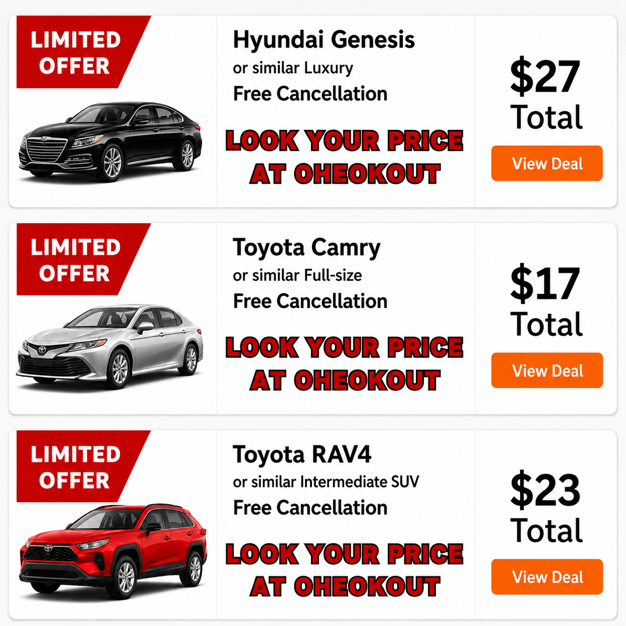Smart Car Rentals Facebook ad