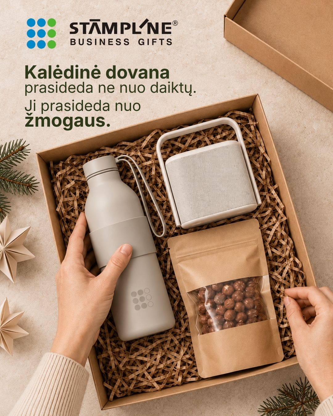 Stampline verslo dovanos, suvenyrai. UAB Echo Stamp Facebook ad: Kalėdiniai rinkiniai