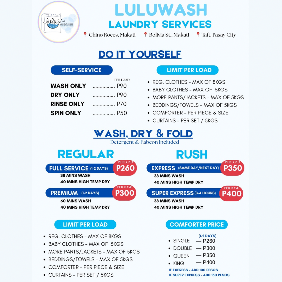 Luluwash Laundry Services Facebook ad: Luluwash Laundry - Makati