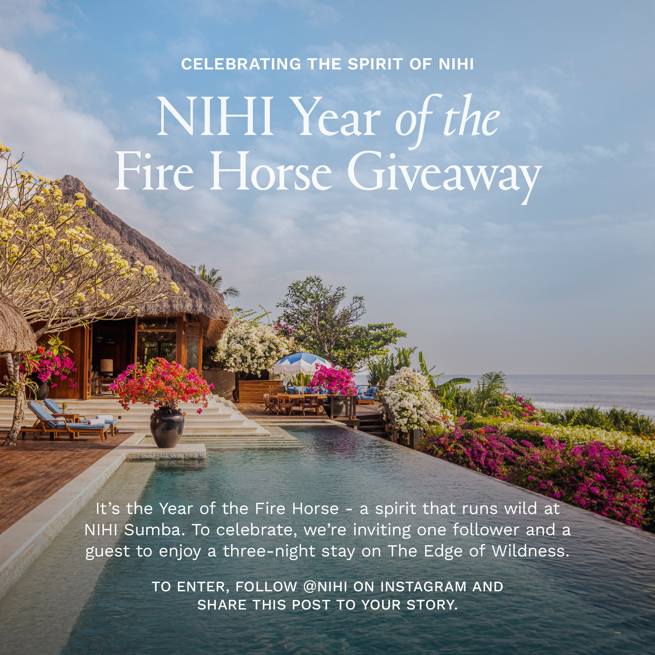 NIHI Facebook ad: NIHI Sumba is an award-winning luxury resort set…