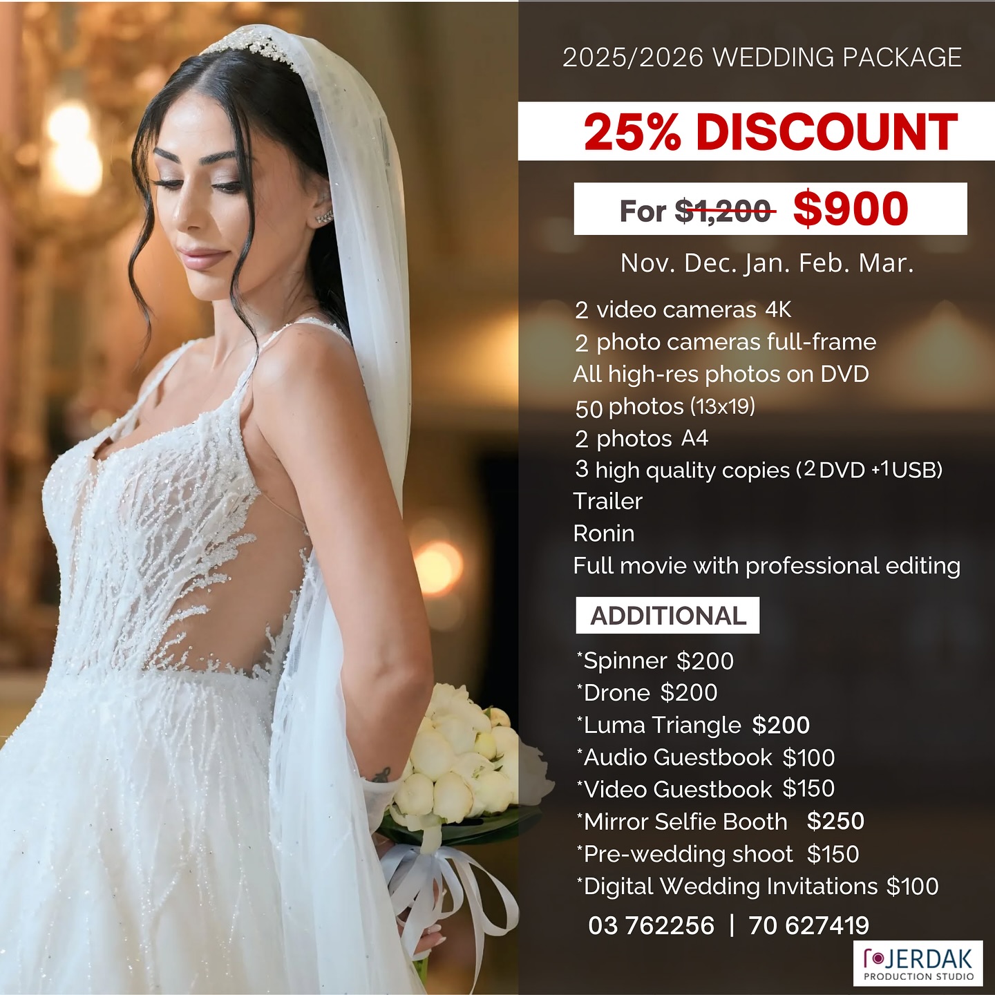 Jerdak production Facebook ad: 2026 Wedding Packages
