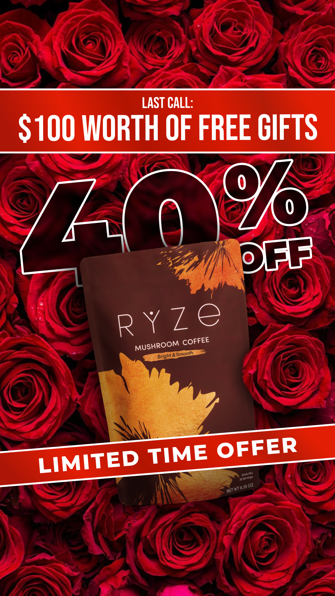 RYZE Superfoods Facebook ad
