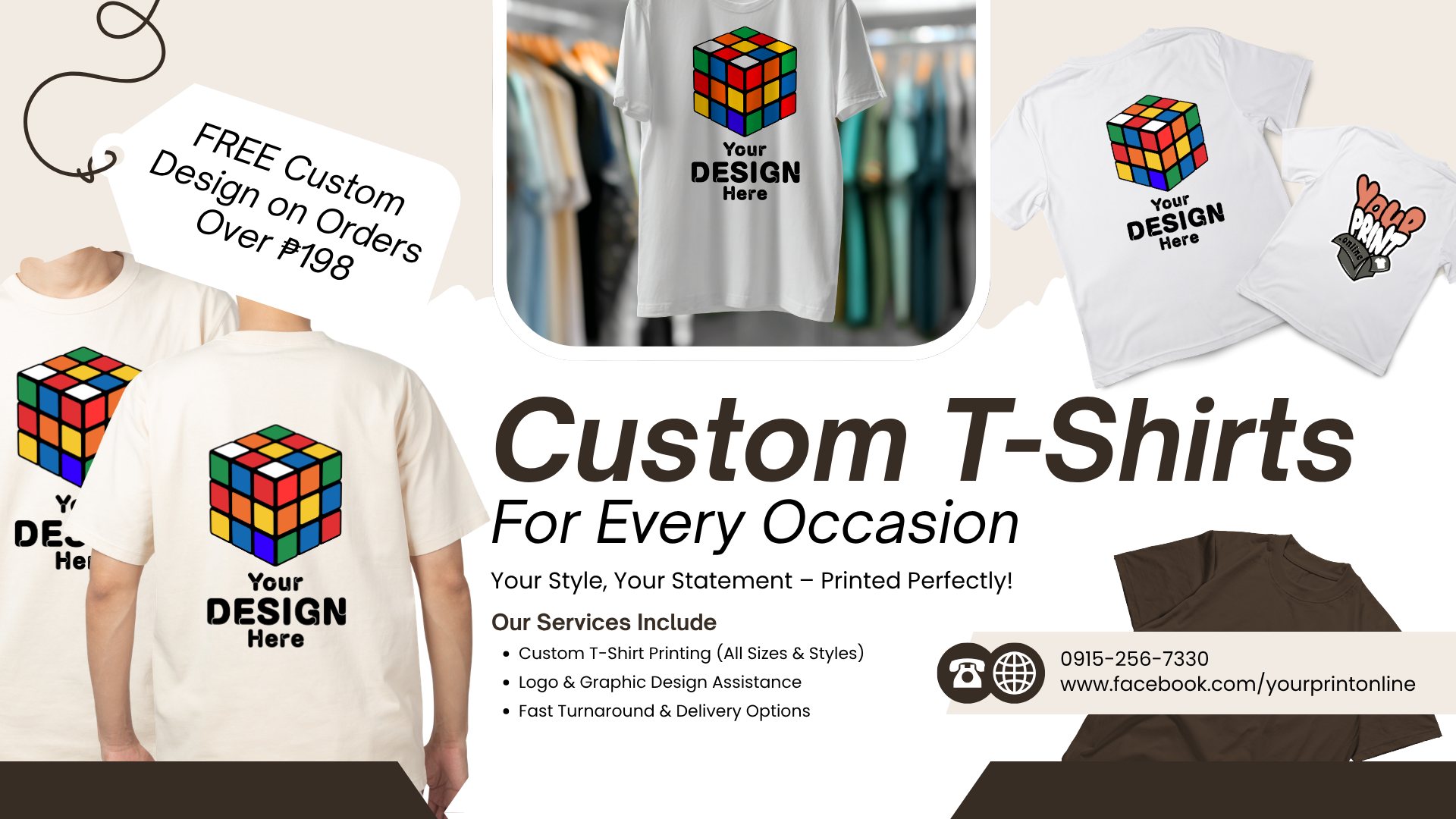 Your Print Online Facebook ad: Looking for custom T-shirt printing?