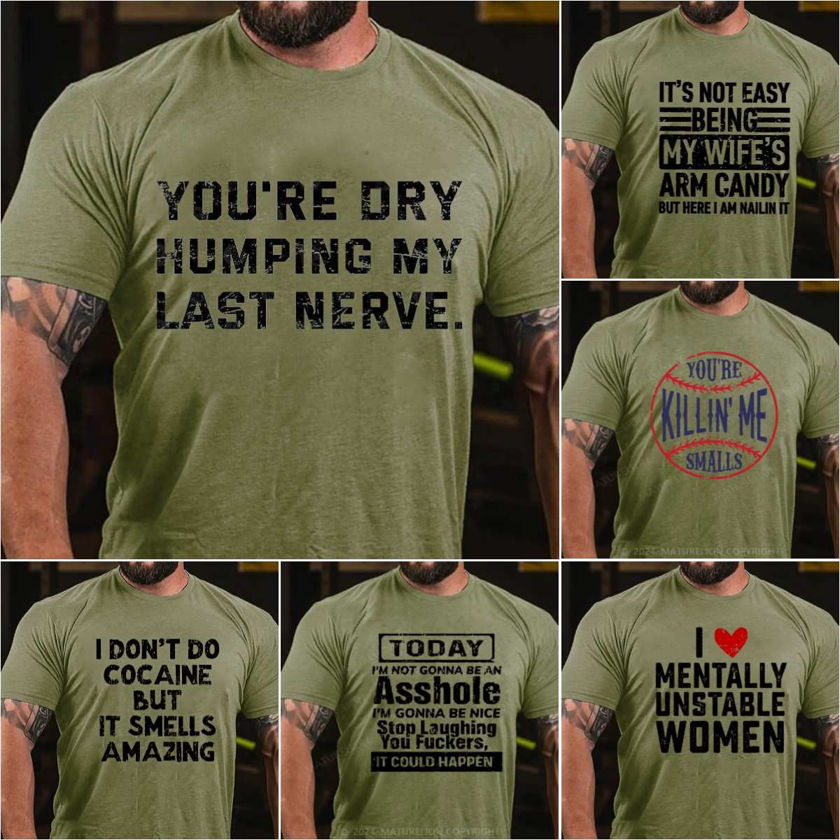 Maturelion Funny Clothing Facebook ad: Military-Grade Sarcasm