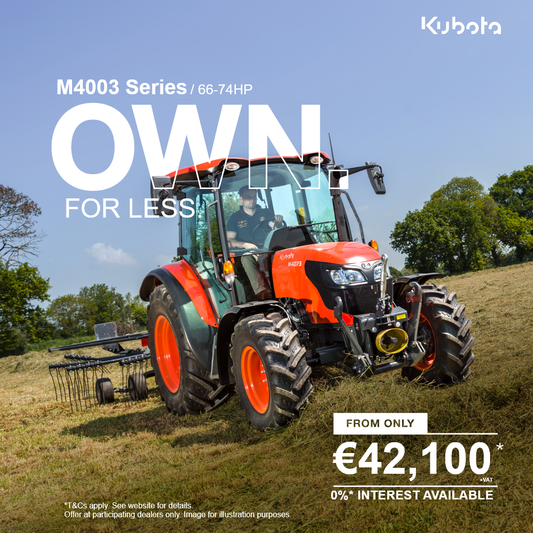 Kubota Facebook ad: OWN FOR LESS.