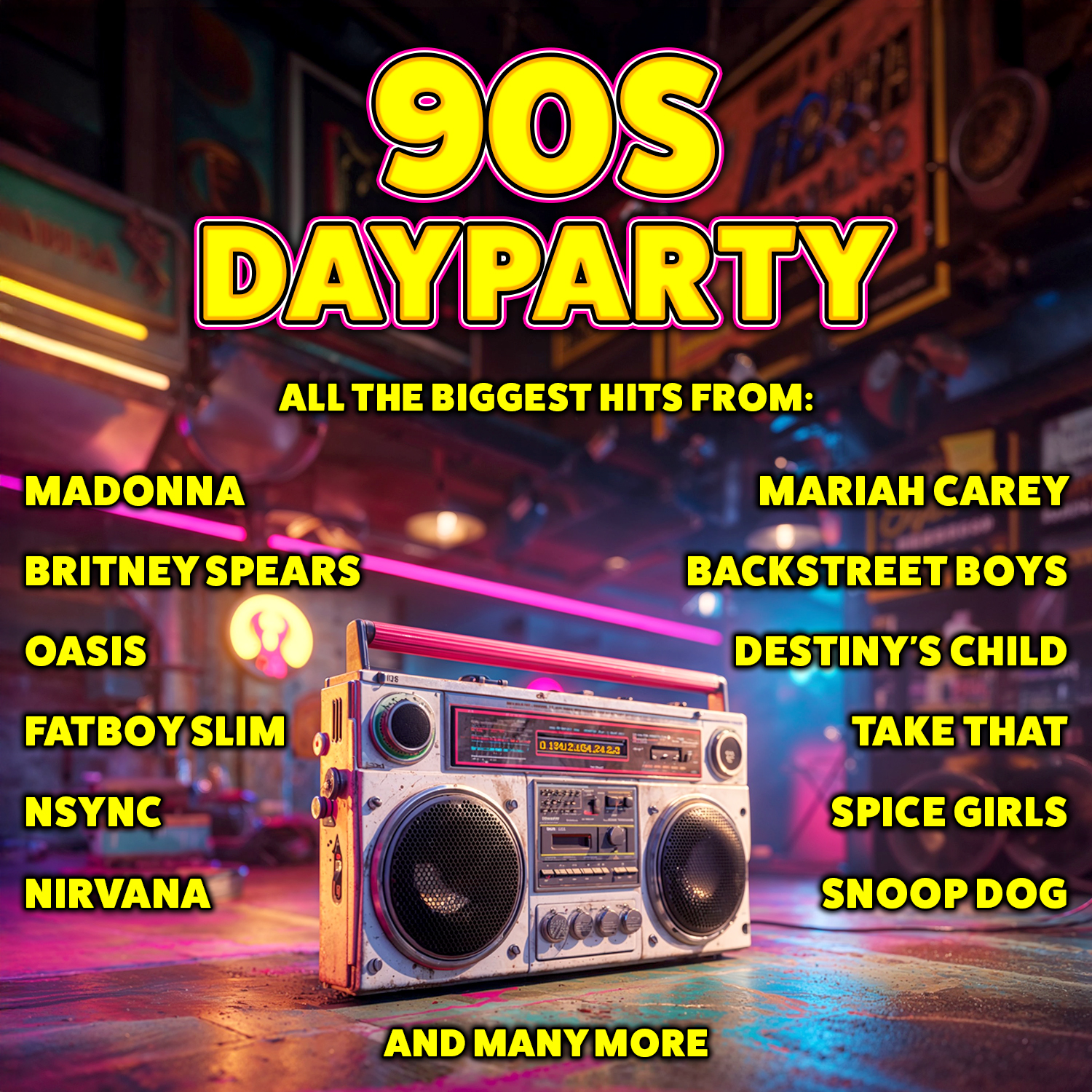 The 90's Day Party Facebook ad: 90s Day Party: Kirkcaldy at The Venue, Kirkcaldy on 19th…