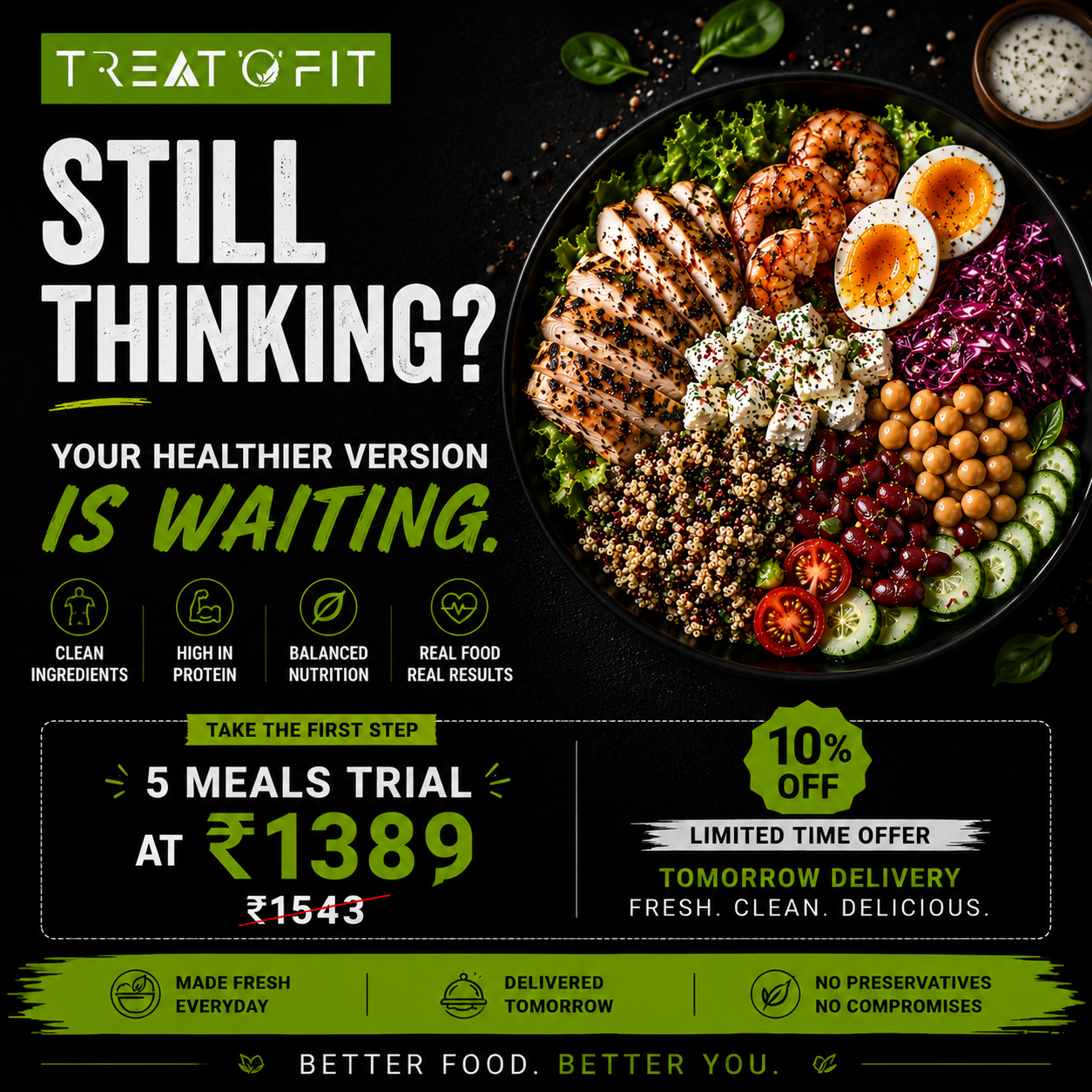 Treat 'O' Fit Facebook ad: Chat on Messenger