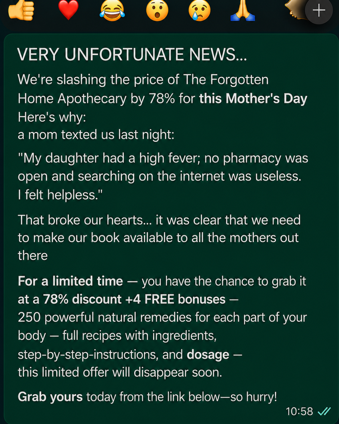 The Forgotten Home Apothecary Facebook ad