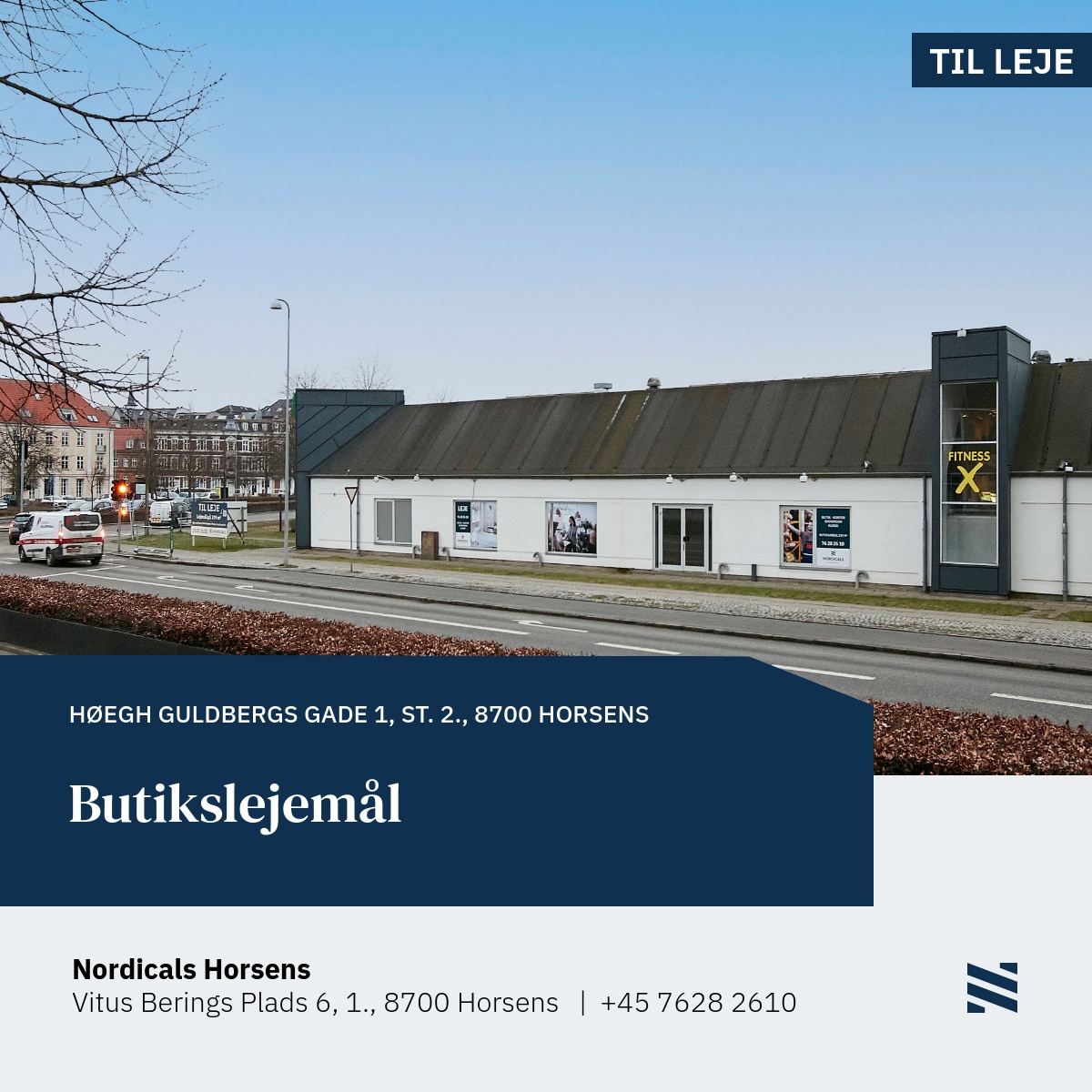 Nordicals Horsens Facebook ad: Butikslejemål på 379 m² med central beliggenhed tæt…