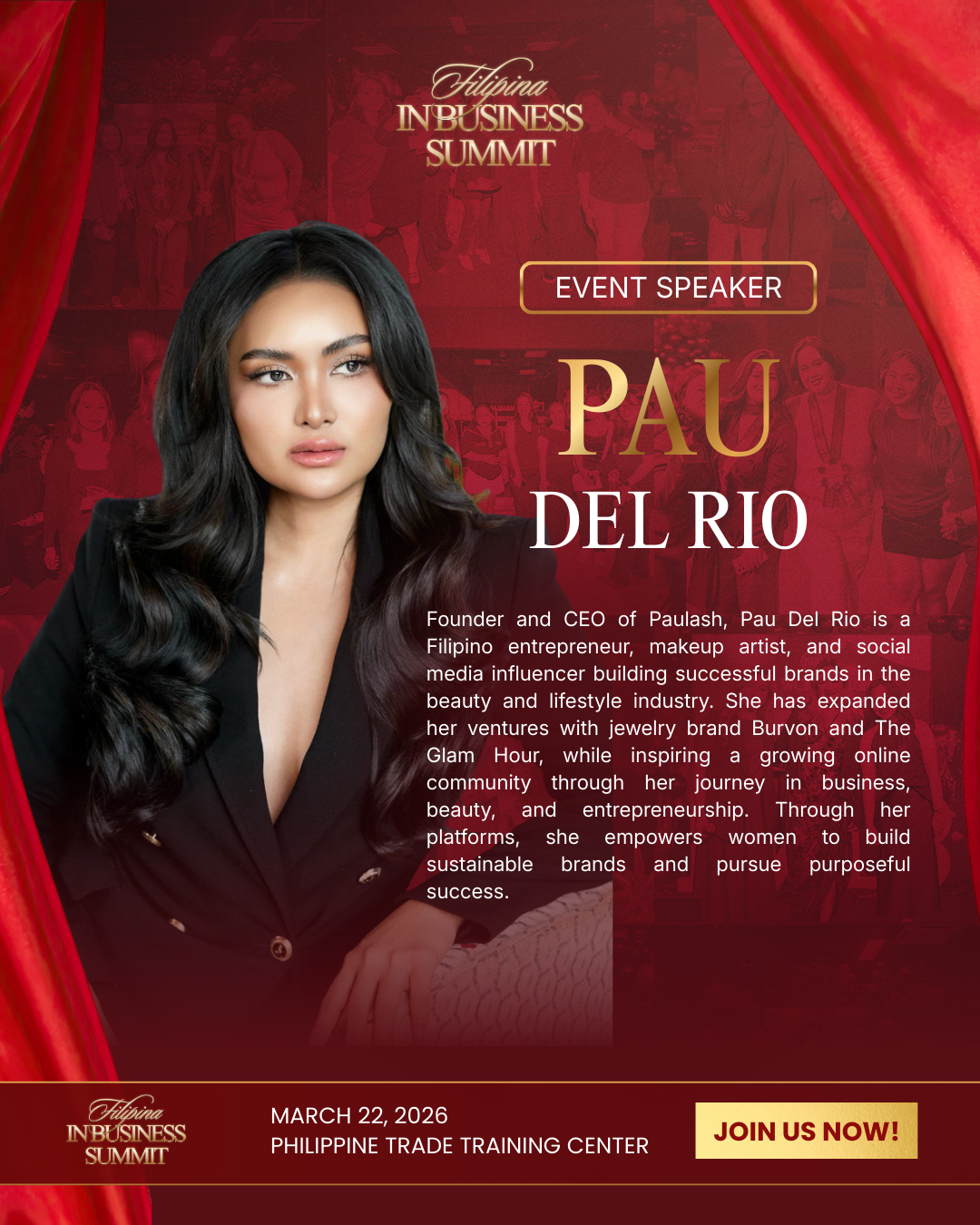 Filipina Women in Business Facebook ad: Meet Pau Del Rio at the Filipina In Business Summit