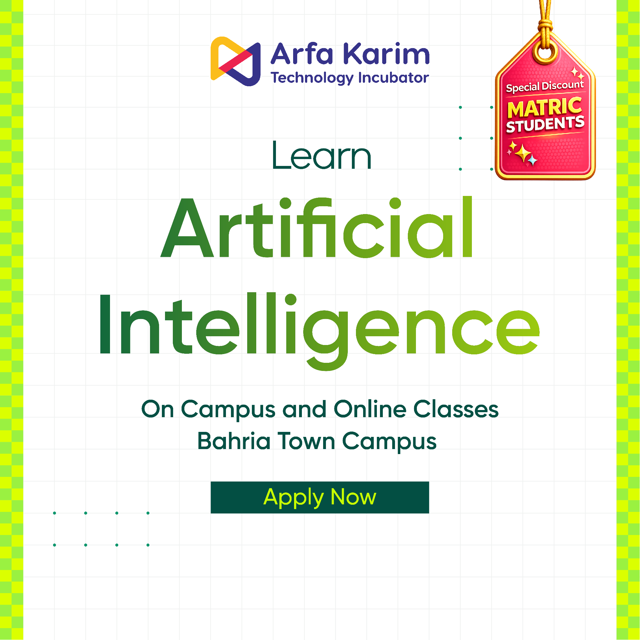 Arfa Karim Technology Incubator Facebook ad