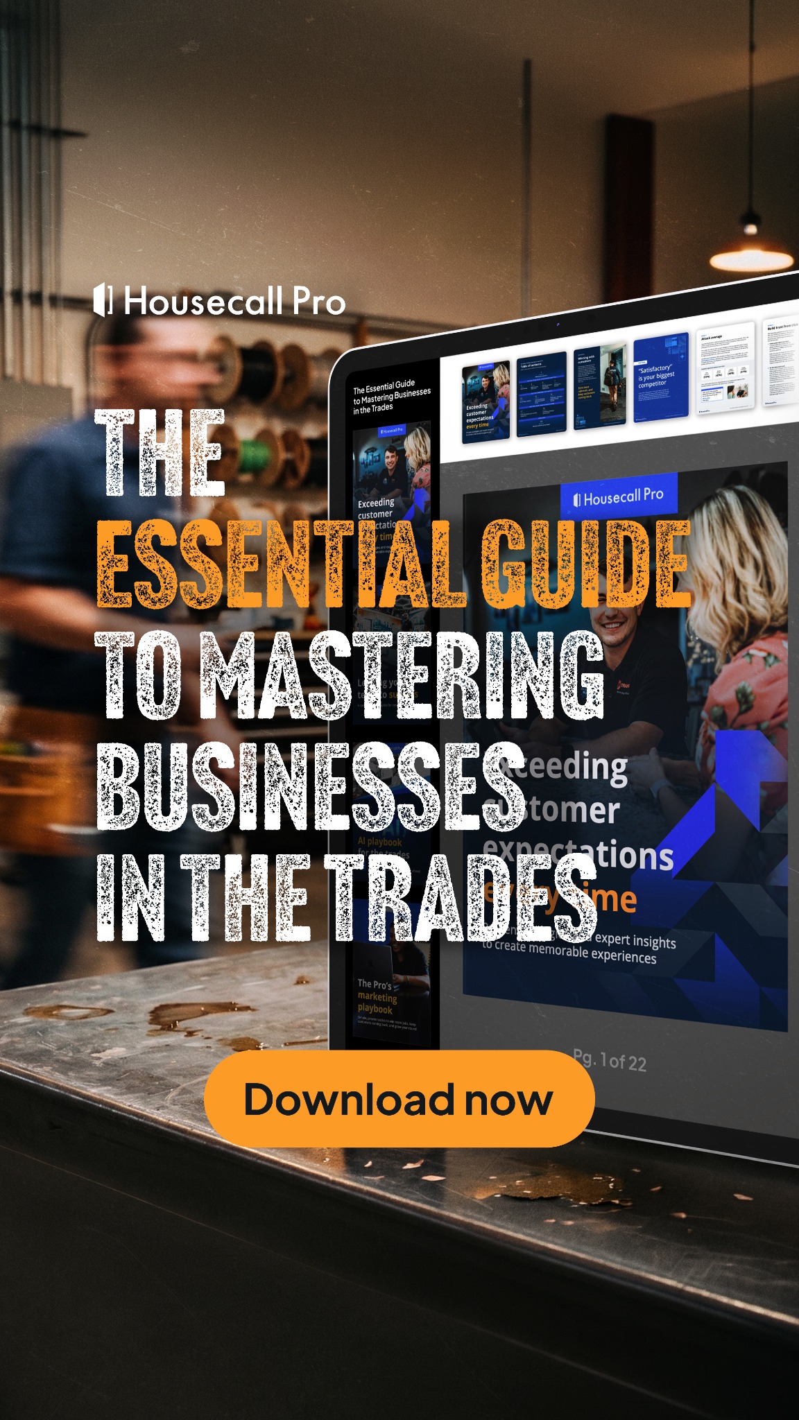 Housecall Pro Facebook ad: 4 free playbooks. Every part of your business.