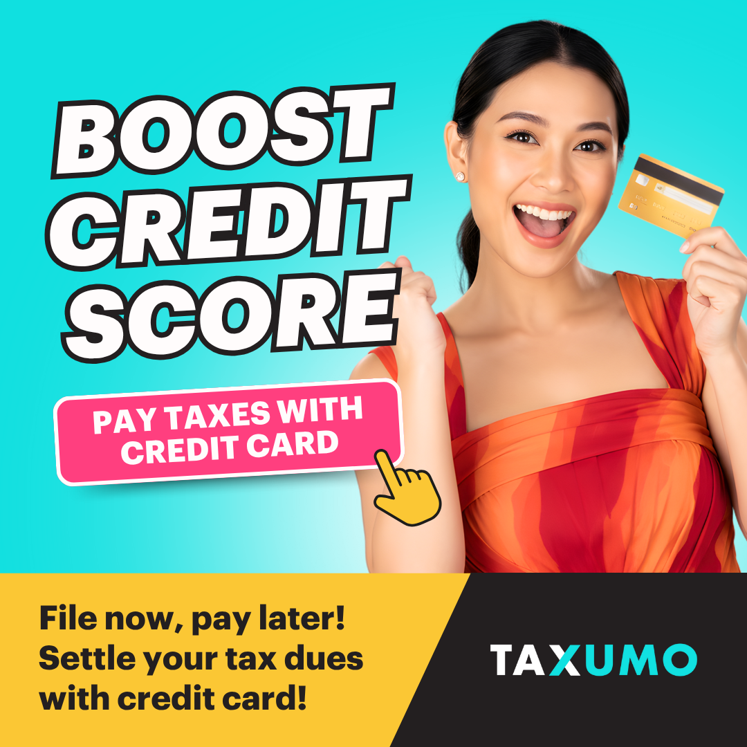 Taxumo Facebook ad: Pay Taxes with Credit Card, Boost Credit Score