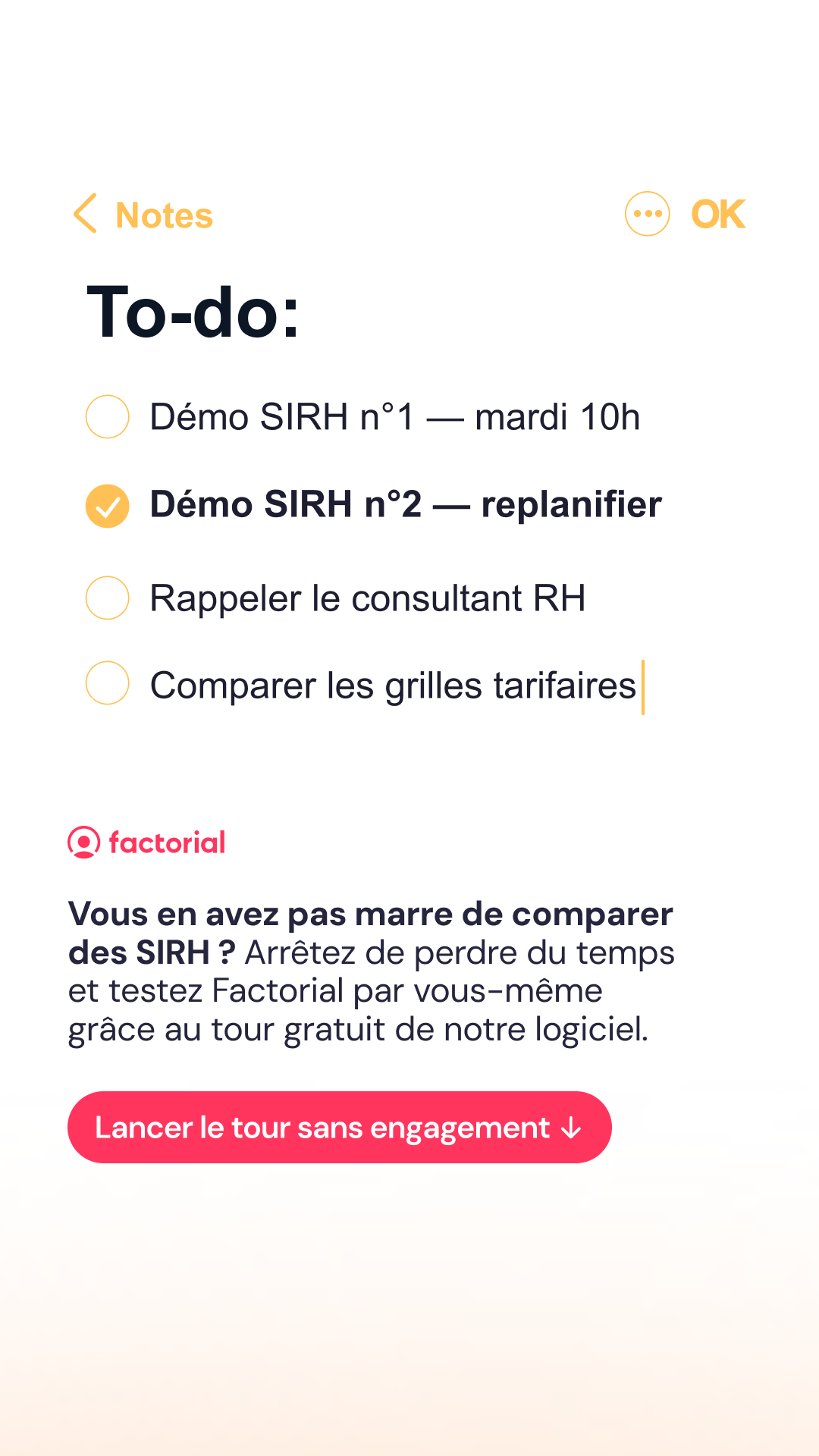 Factorial FR Facebook ad