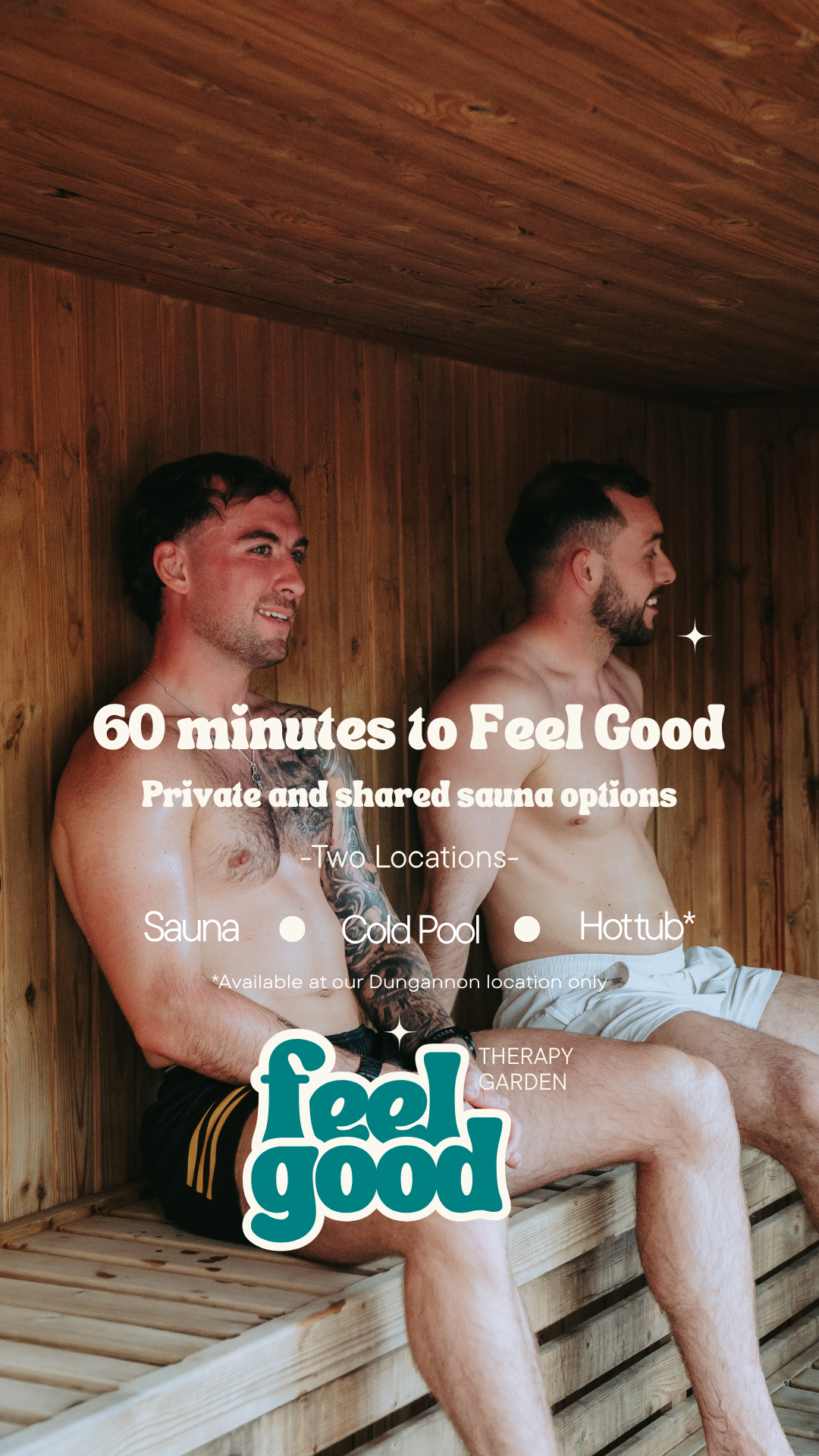 Feel Good Therapy Garden Facebook ad: Join the sauna community