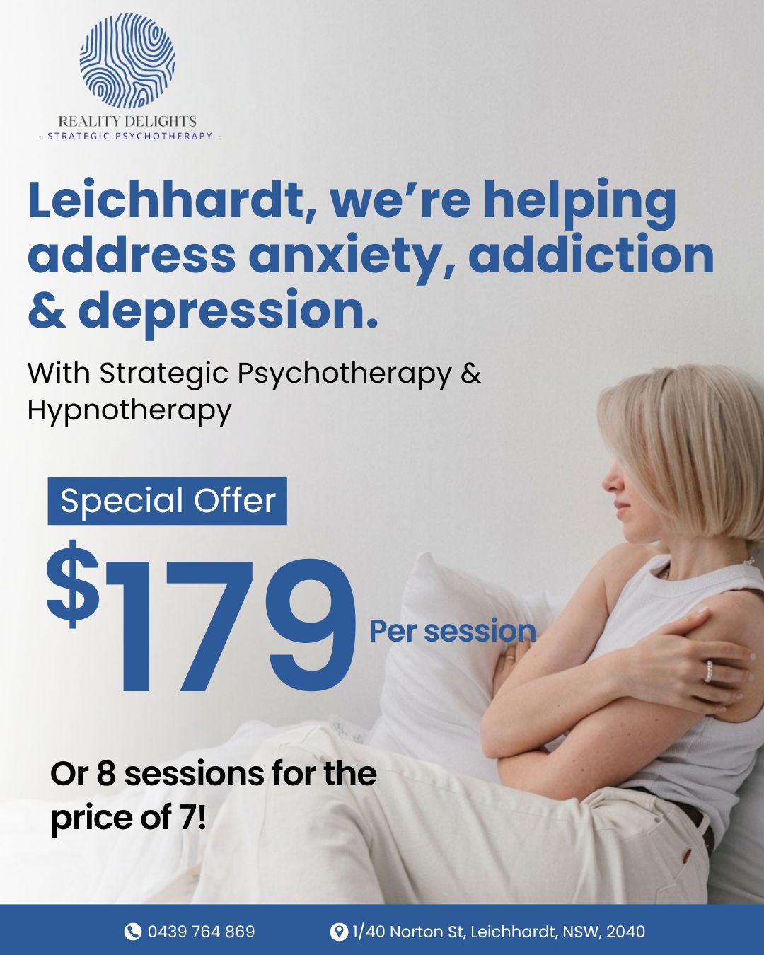 Reality Delights - Luke Thomas Facebook ad: Inner West Therapy Sessions, From $179