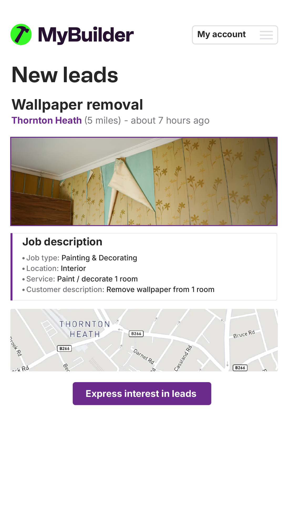 MyBuilder Facebook ad