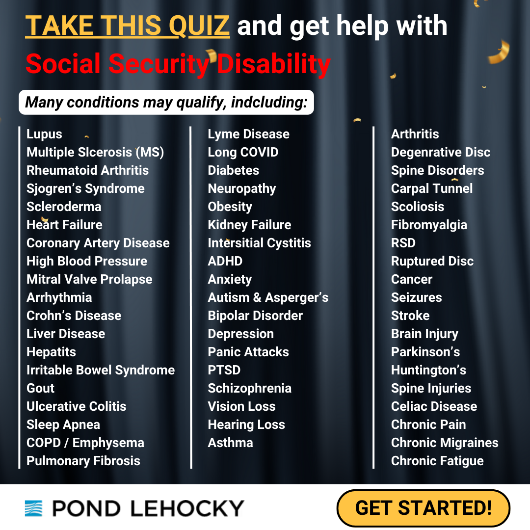 Pond Lehocky Disability Facebook ad: 30 second quiz - No personal info required