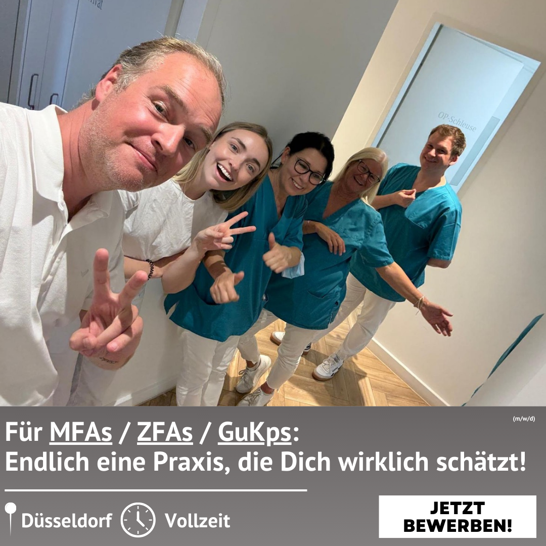 Dermatologie am Luegplatz - Prof. Gerber & Kollegen Facebook ad: Wir suchen Dich als MFA, ZFA oder GuKp in Düsseldorf…