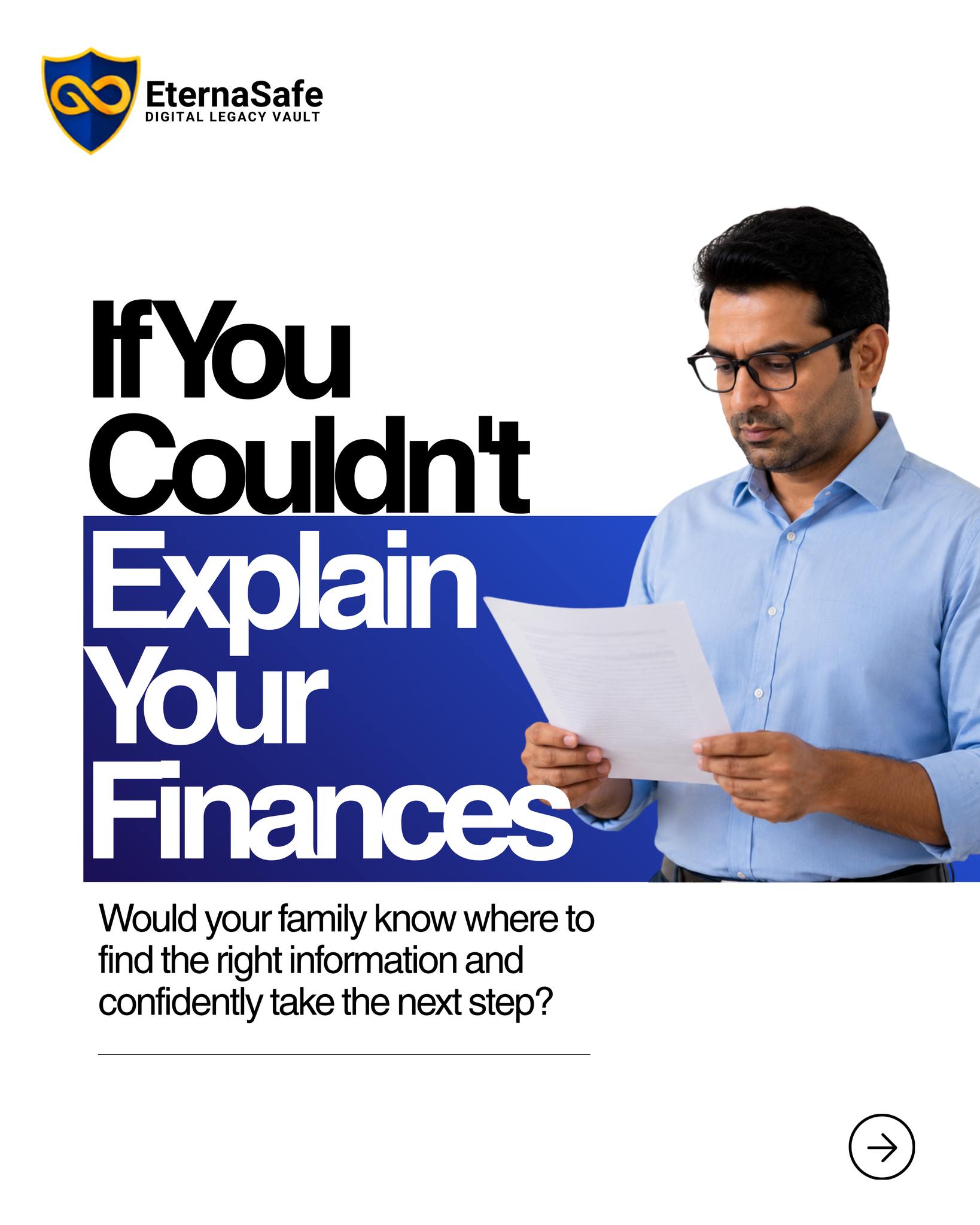 eternasafe Facebook ad: If you couldn’t explain your financial life today……