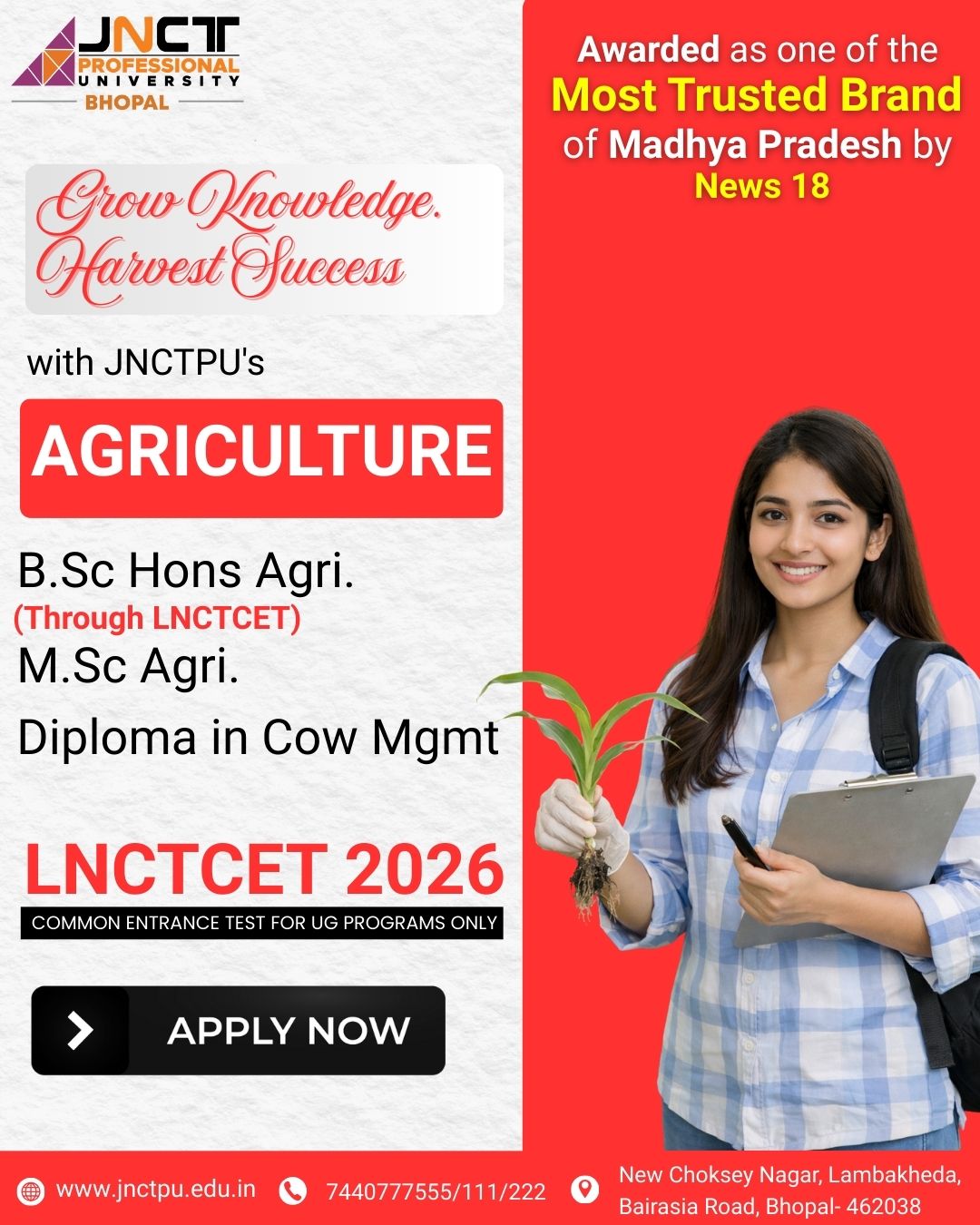 JNCT Professional University Facebook ad: Agriculture programs available - JNCT Professional…