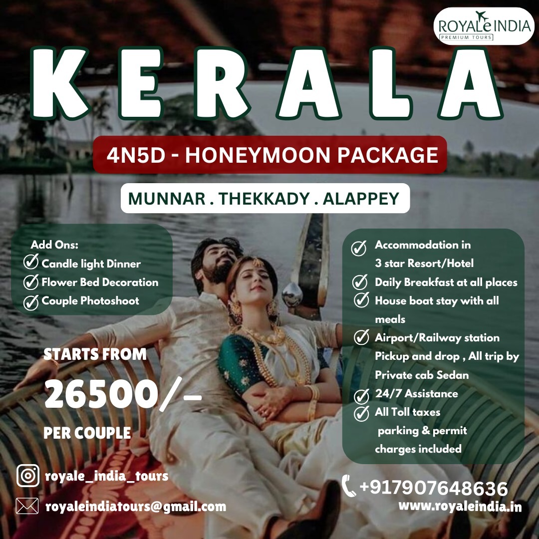 Royale India Premium Tours Facebook ad: Romantic Kerala 4N/5D