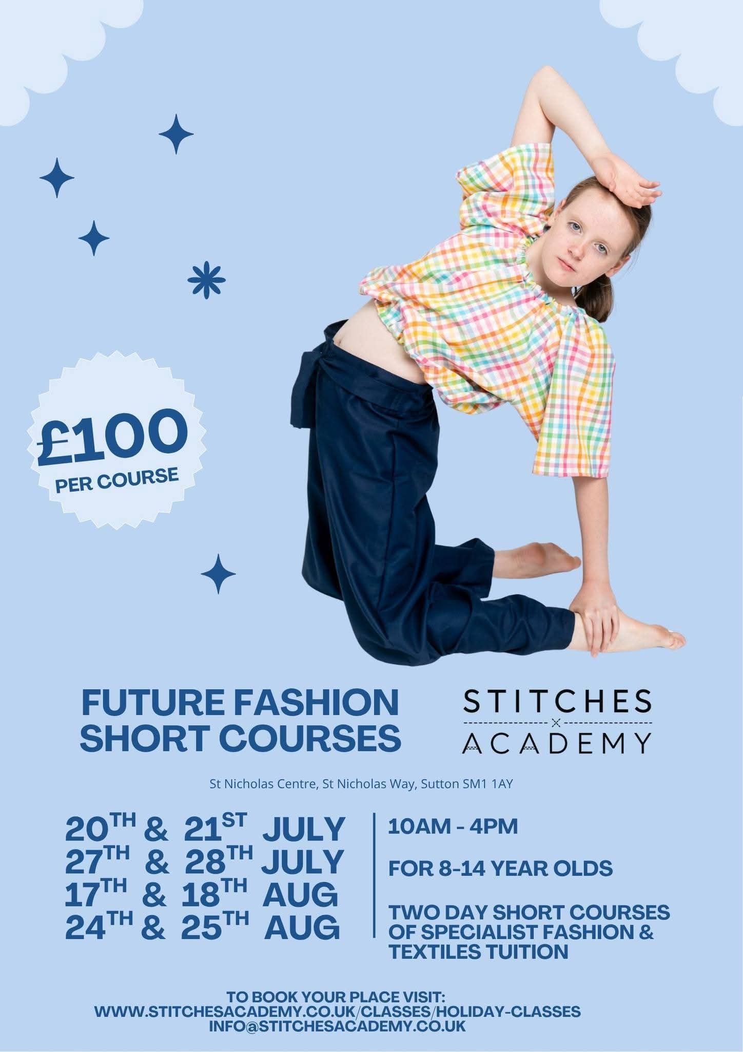 Stitches Facebook ad: Sewing, fashion and textiles classes in Sutton
