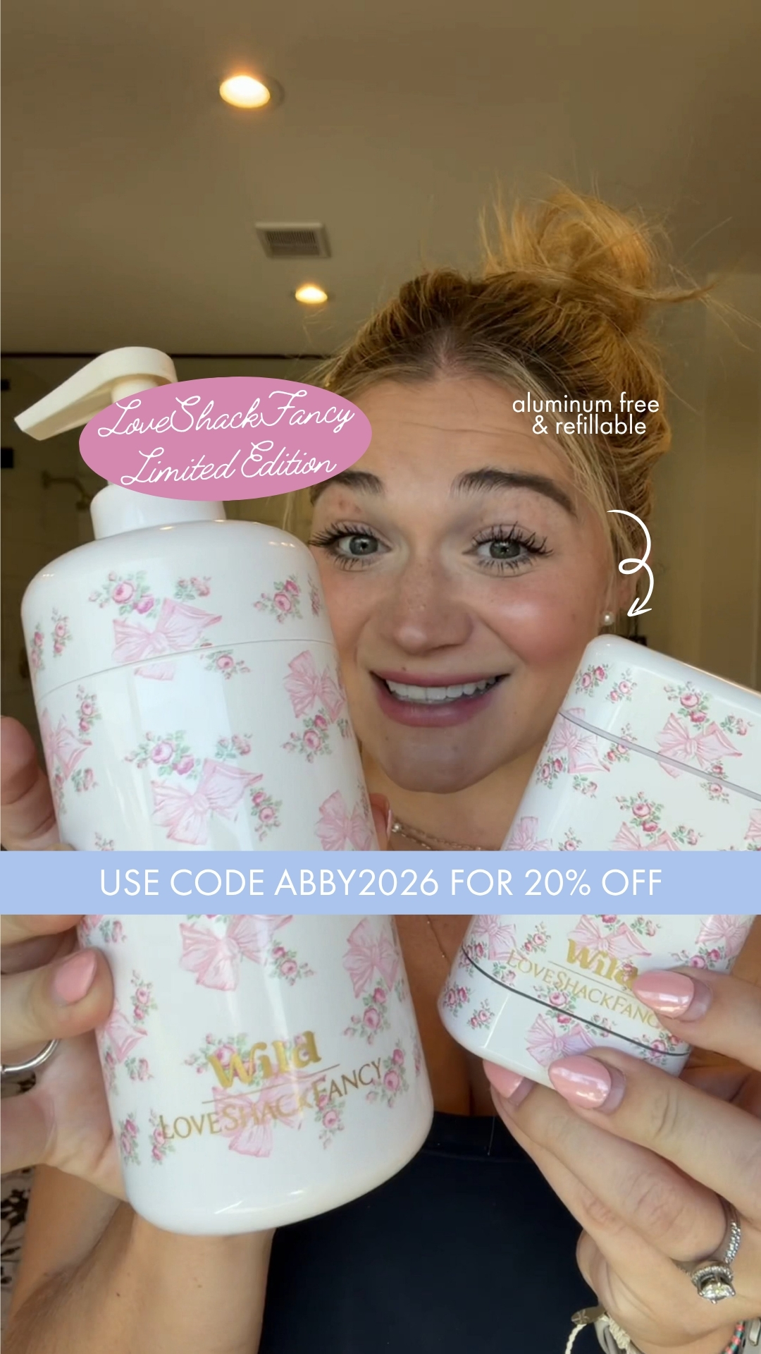 Wild Facebook ad: Get 20% off all Wild products with code ABBY2026