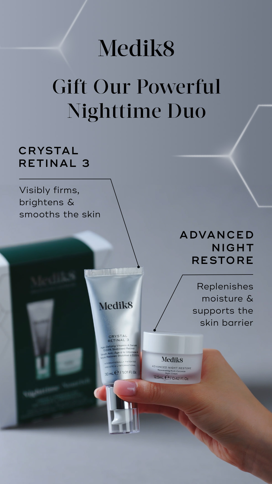 Medik8 Facebook ad: Clinically Proven. Expertly Combined.