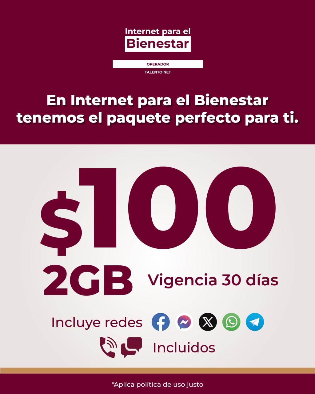 Internet para el Bienestar by Talento Net Facebook ad