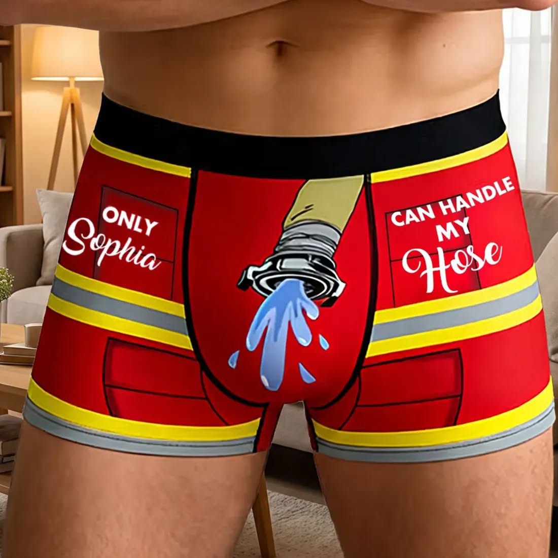 MilaGift Facebook ad: Personalized Fun Firefighter Design Men's Boxer Underwear…