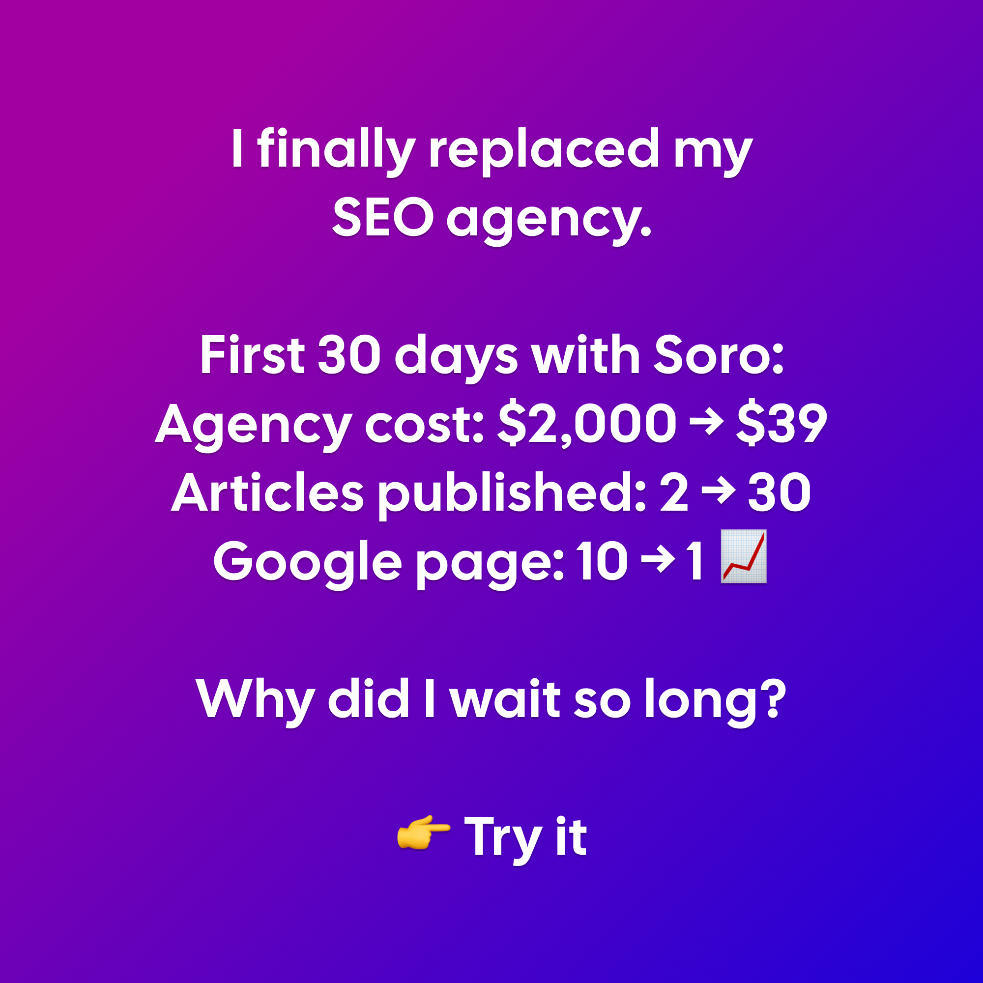 Soro SEO Facebook ad