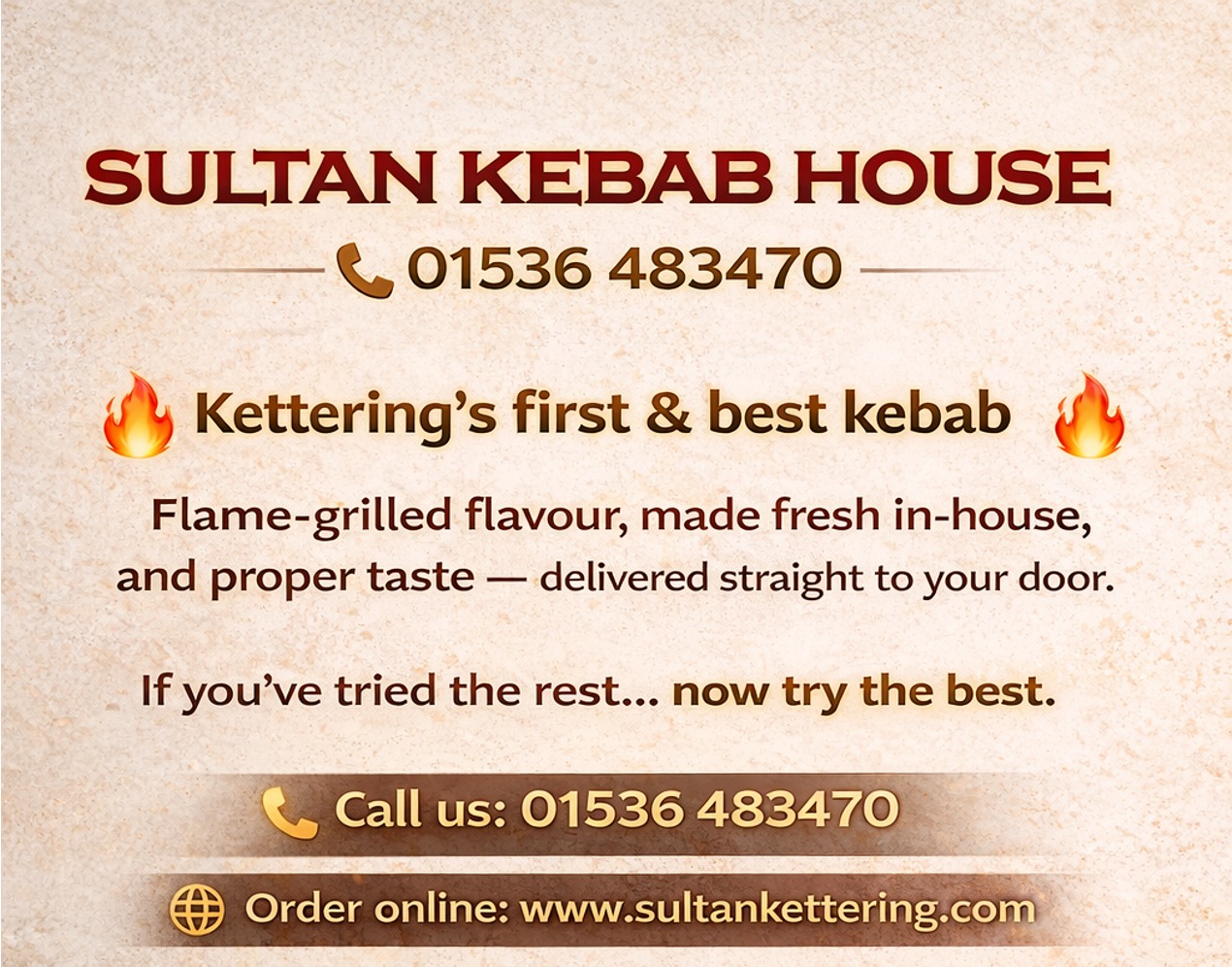 Sultans Kebab House Kettering Facebook ad: Wix.com | Sultan Kebab House
