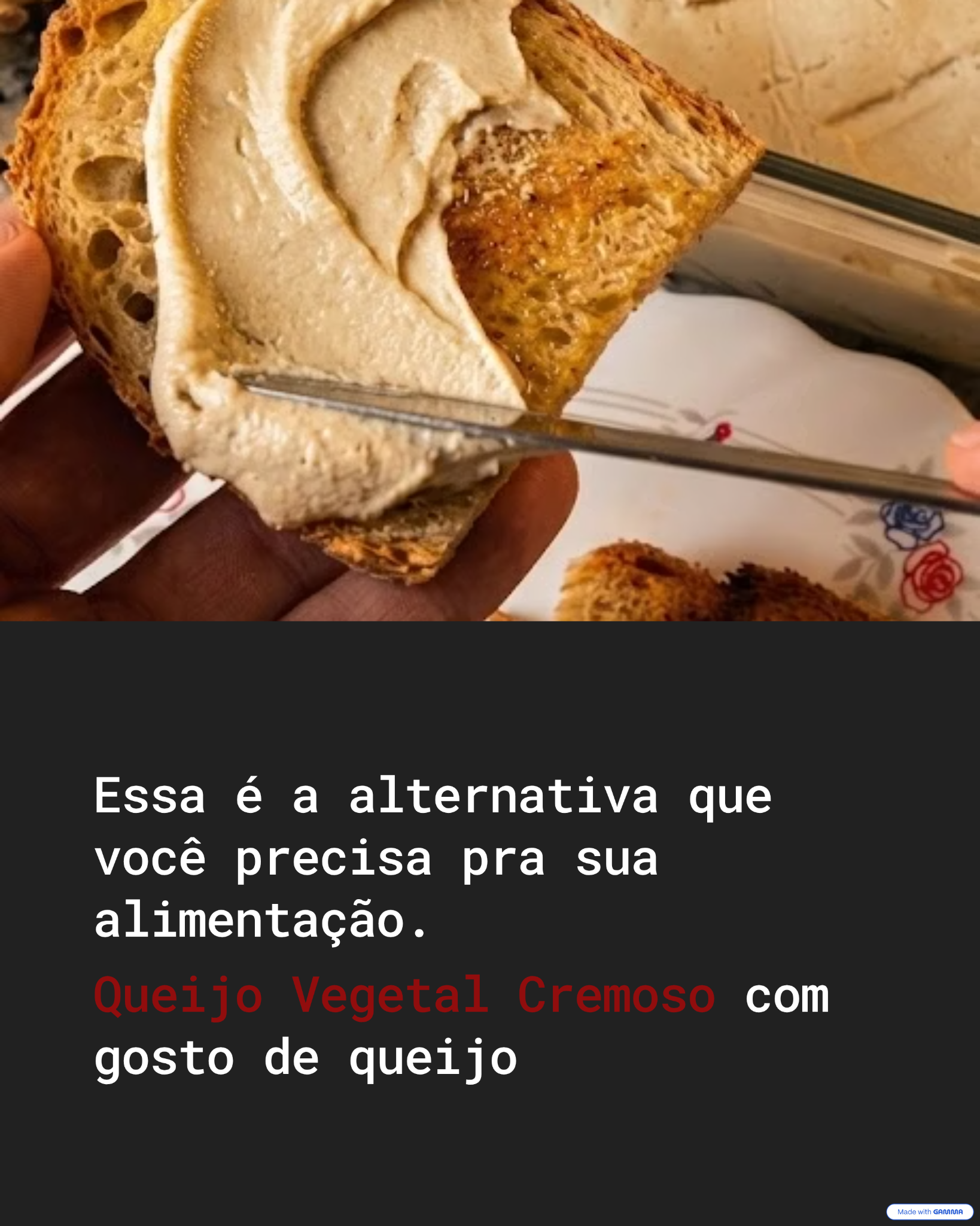 Vegan Cheese Lover Facebook ad: Queijo Vegetal Cremoso - sua solução
