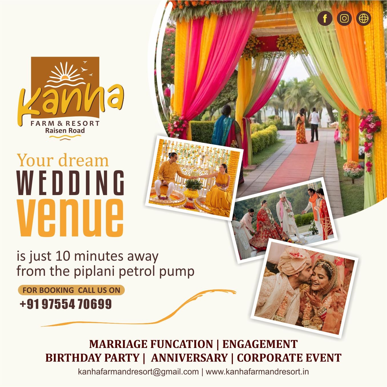 Kanha Farm And Resort Facebook ad from Oct 10, 2025