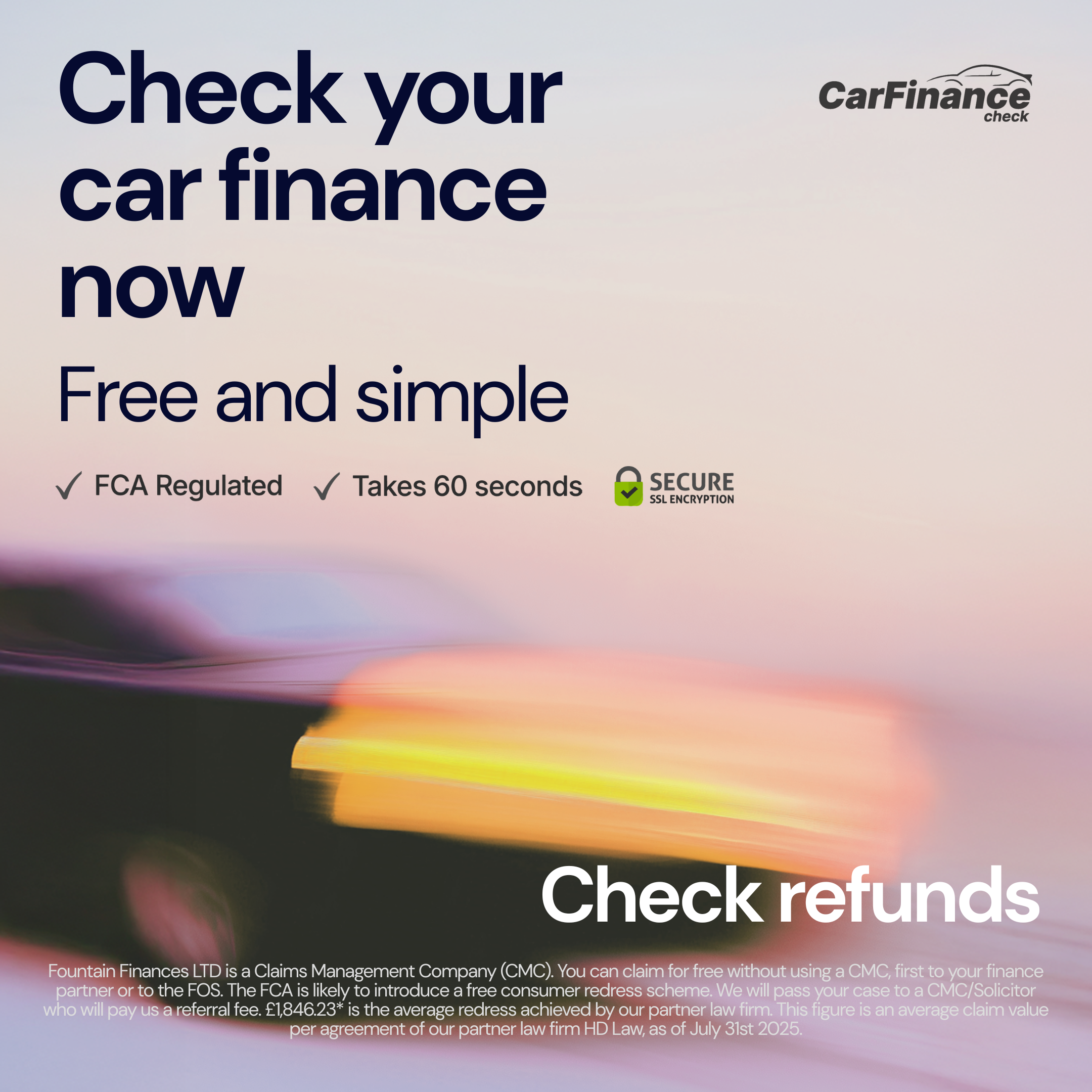 CarFinance Check Facebook ad from Mar 20, 2026