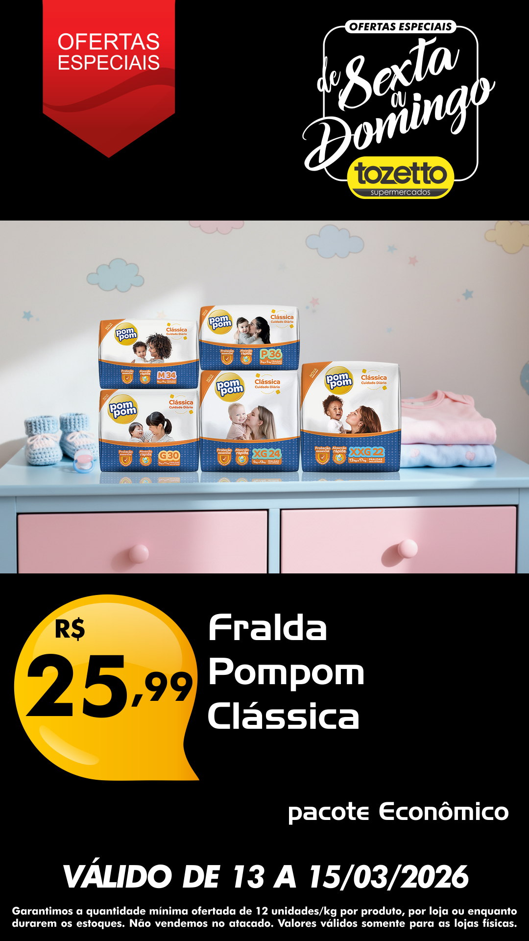 Supermercados Tozetto Facebook ad from Mar 12, 2026