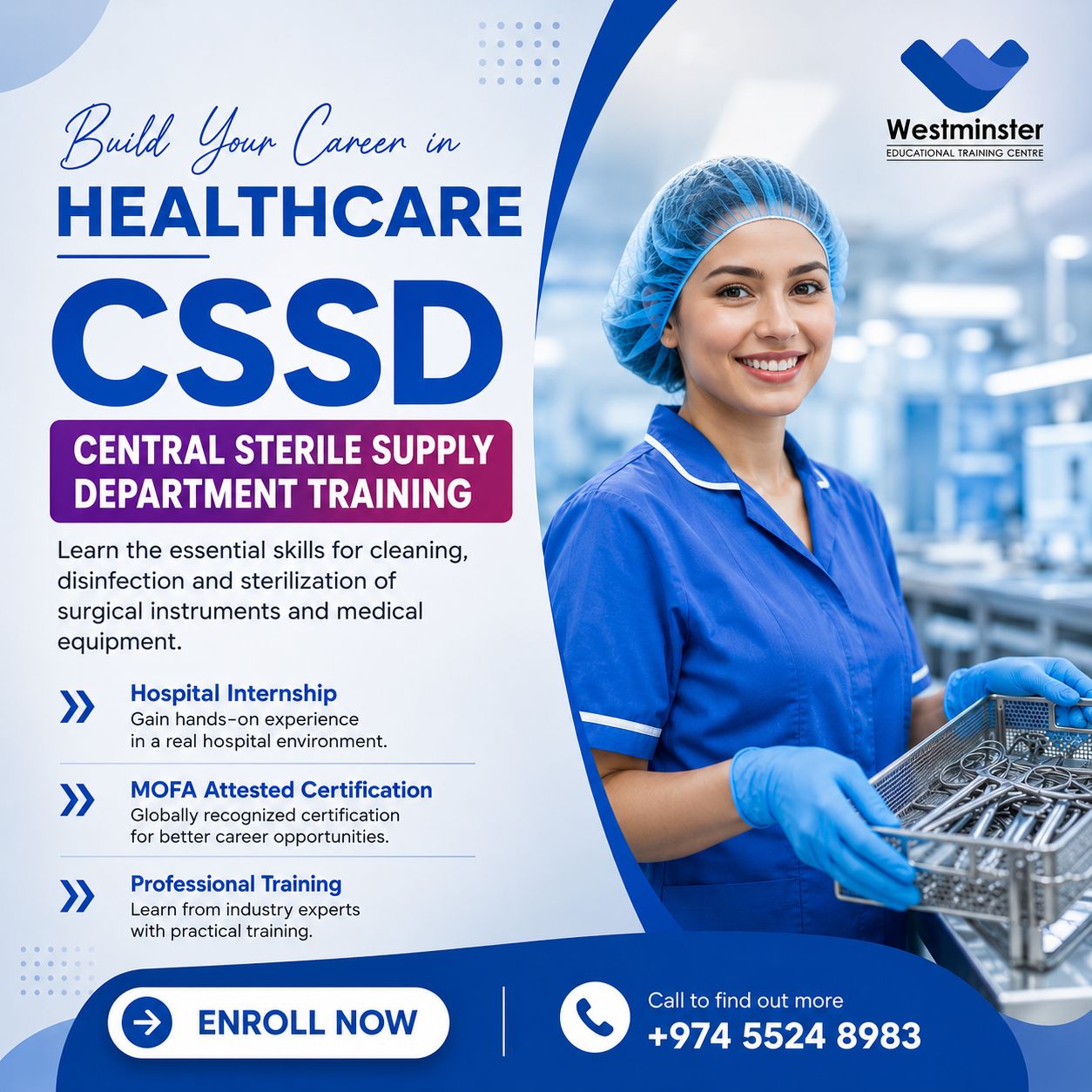 Westminster Institute for Education & Training Facebook ad: Looking for a career in healthcare?