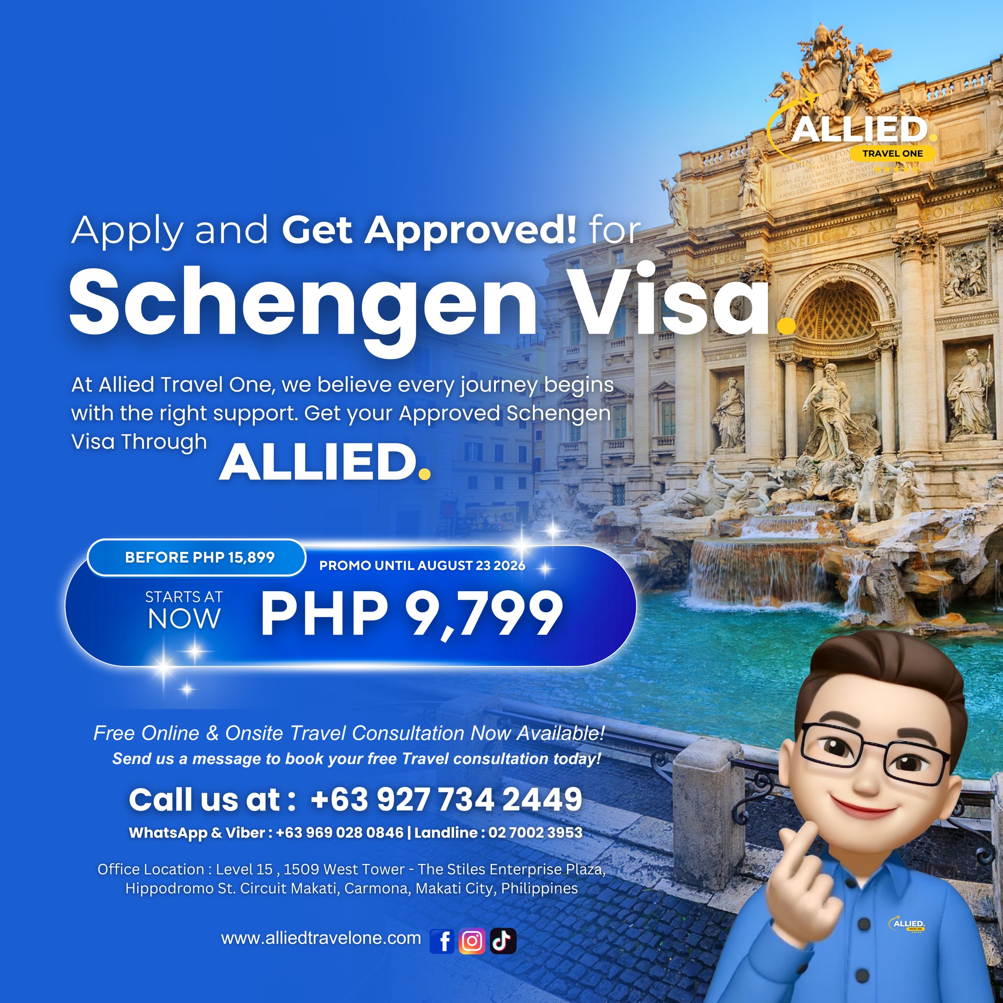 Allied Travel One Facebook ad: Europe, here you come!