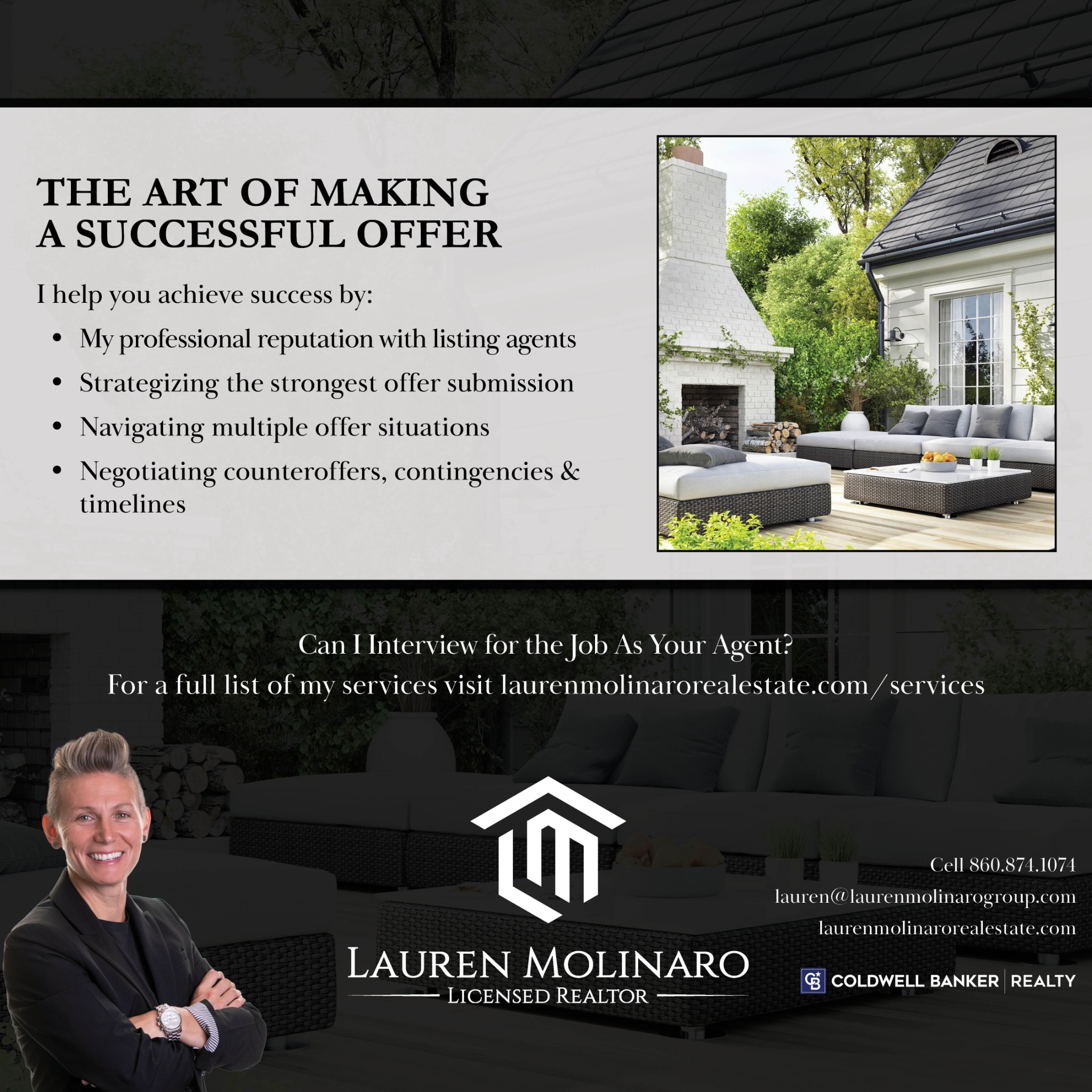 Lauren Molinaro - Real Estate Agent Facebook ad: Message or Call (860) 874-1074