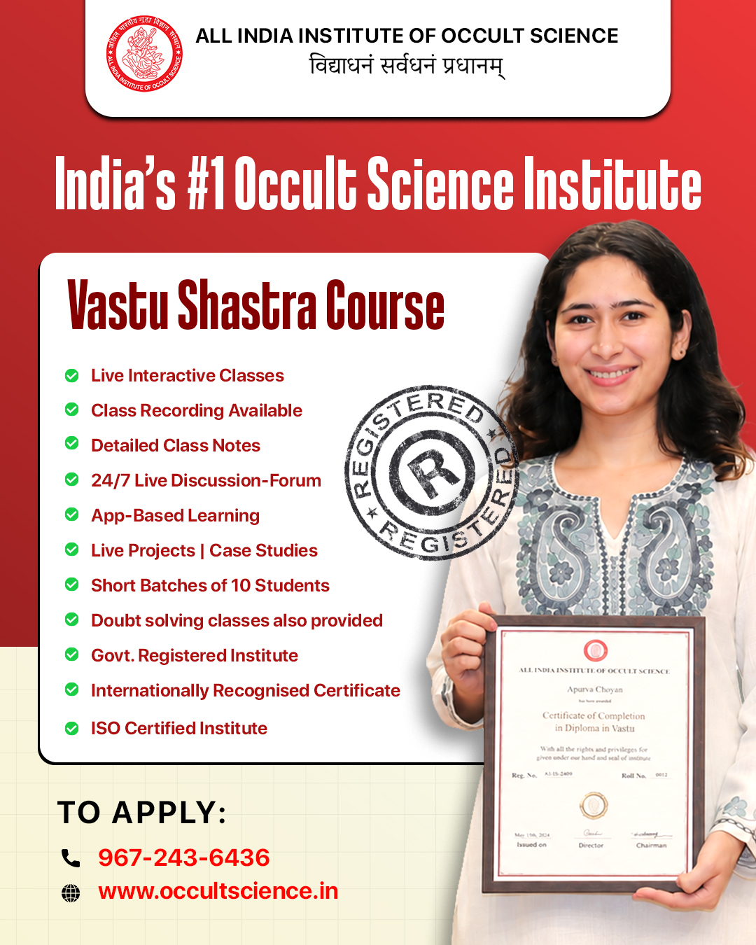 All India Institute of Occult Science Facebook ad: Learn from India's Occult Institute