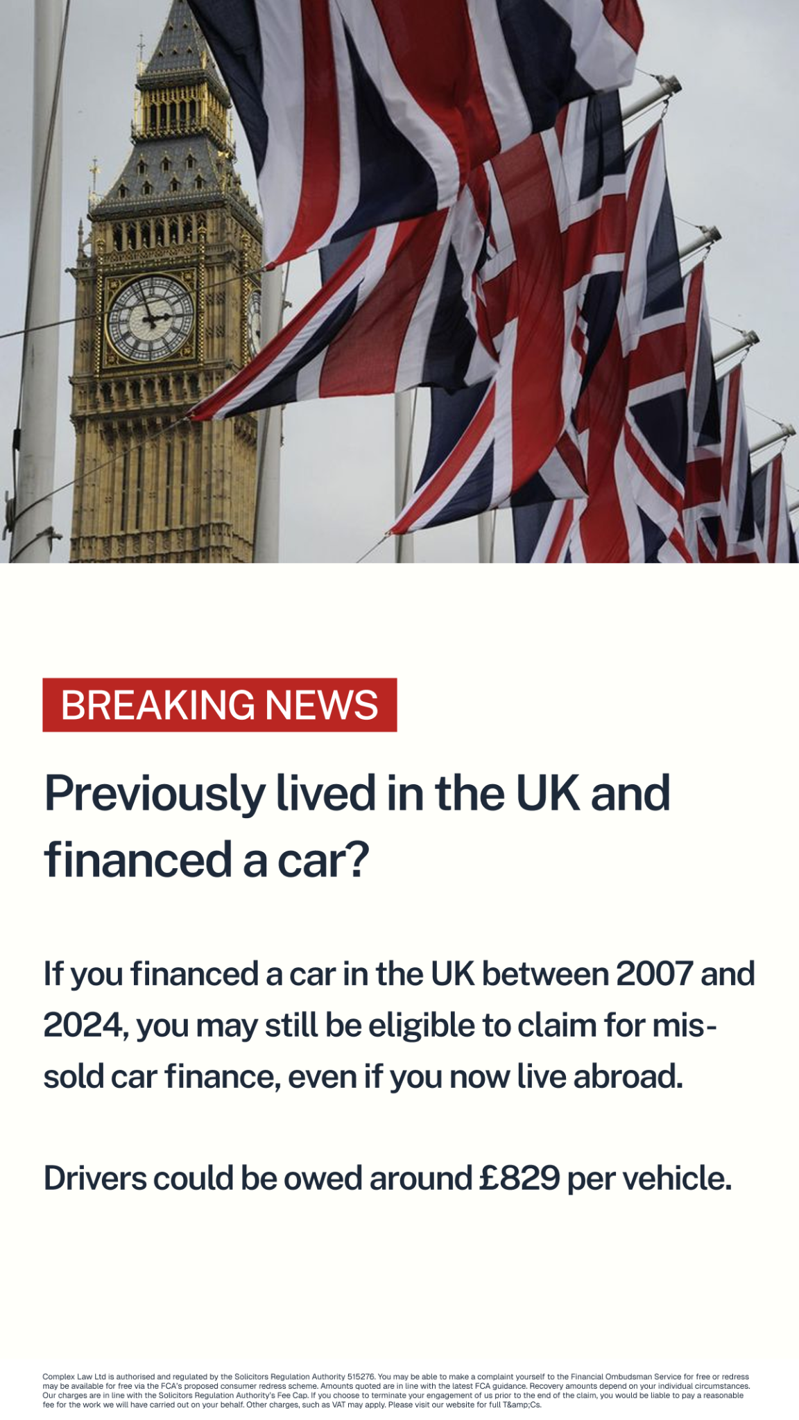 Complex Law Facebook ad: Find Out If You're Owed £££
